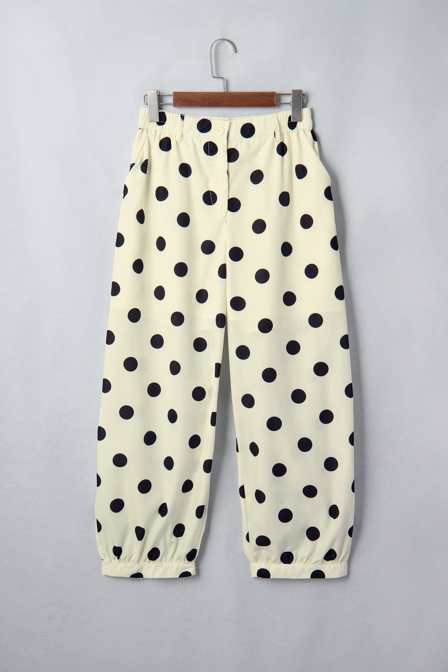Polka Dot Pleated High Waist Harem Pants
