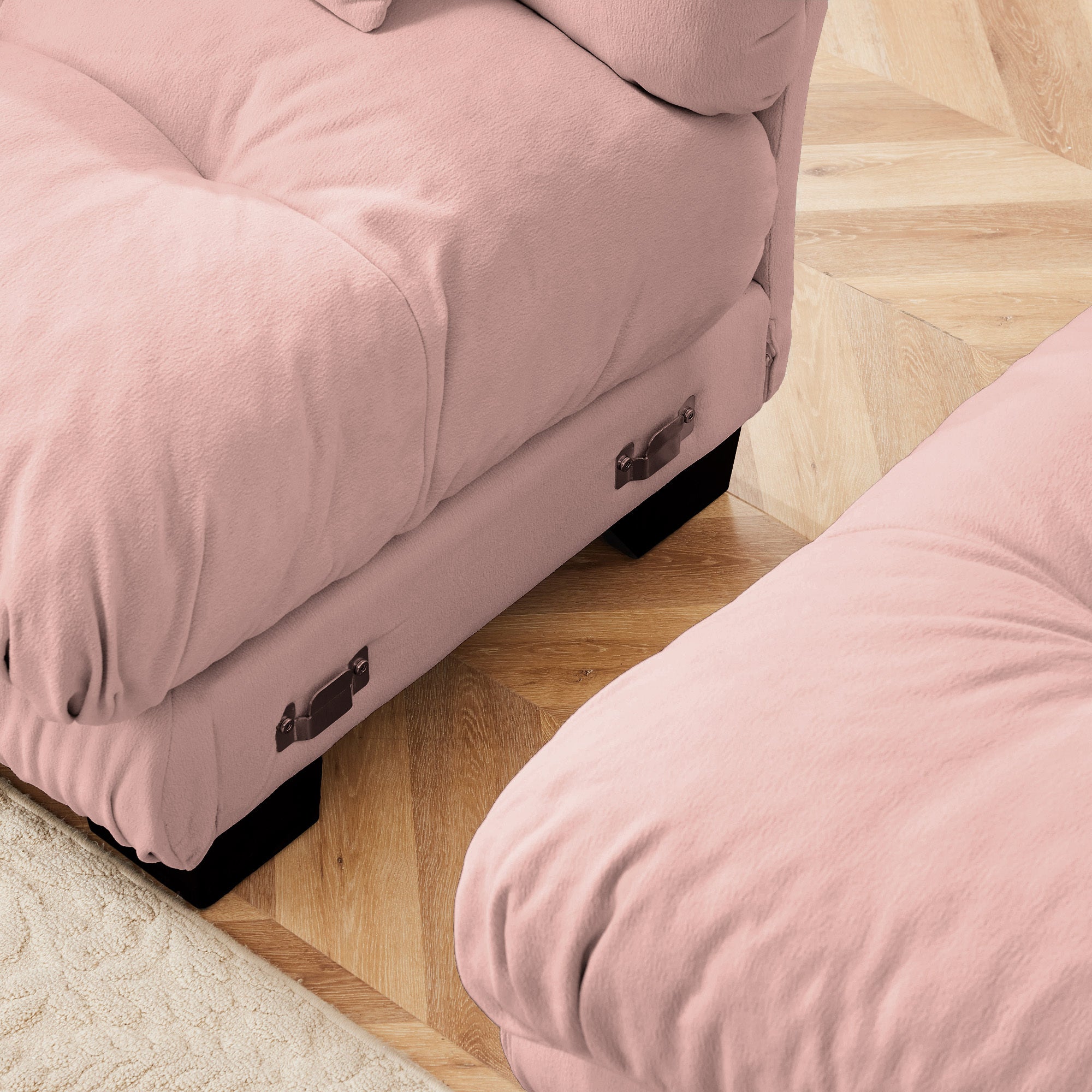 Luxury Modular Sectional Sofa Couch - Oversized U Shaped Cloud Couch for Living Room,Deep Seat Sofa Couch with 2 Ottomans ,Chenille Pink