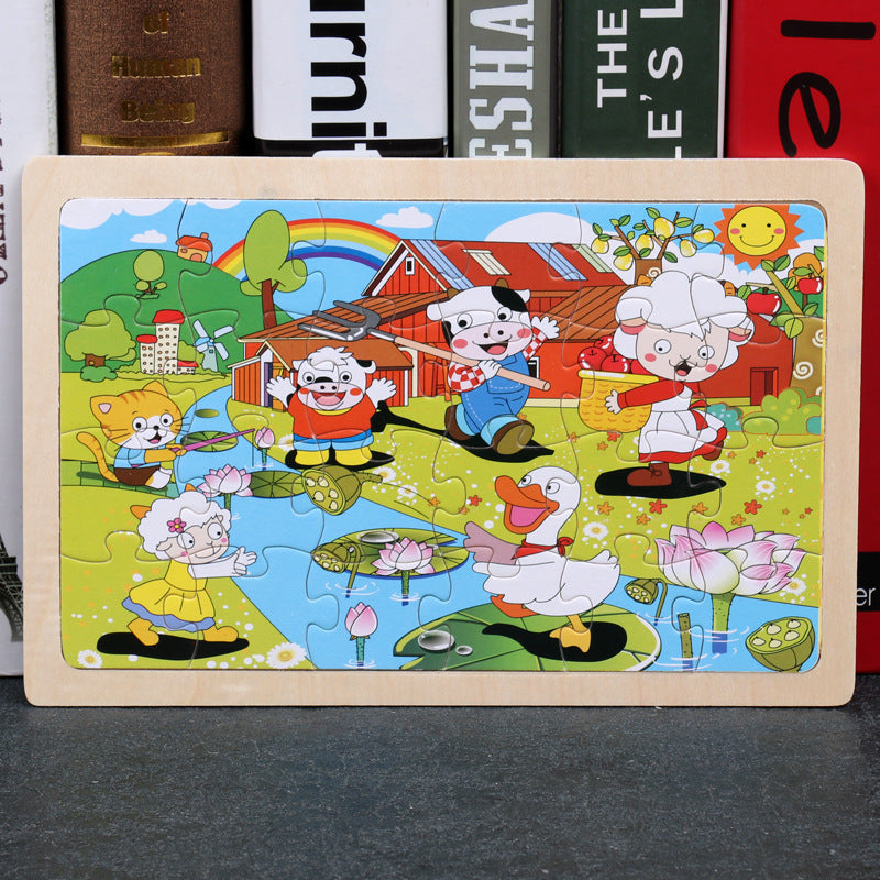 Wooden Animal Puzzle – Educational Jigsaw Toy for Kids