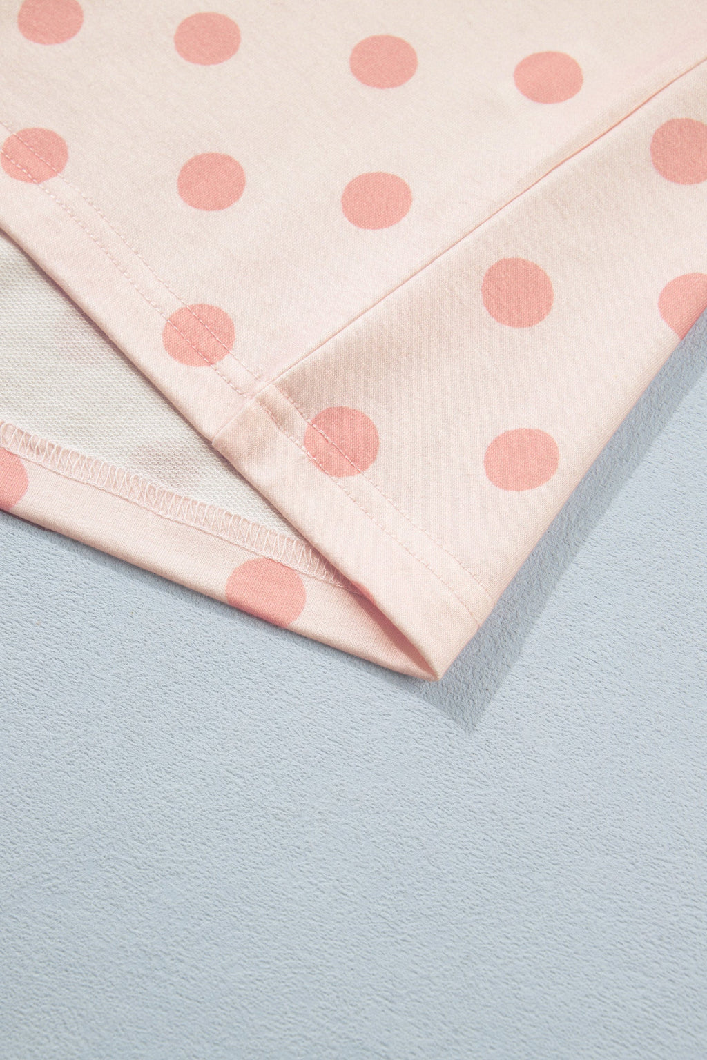 Polka Dot Polo Pullover & Elastic Waist Shorts Set