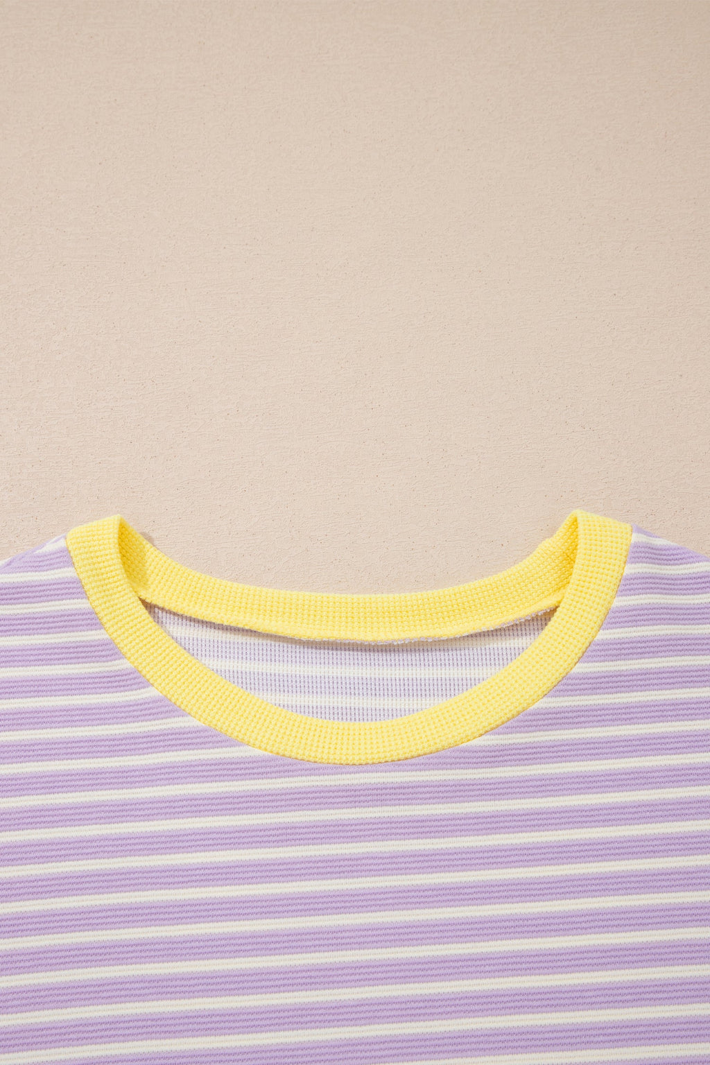 Stripe Colorblock Textured Short Sleeve T-Shirt
