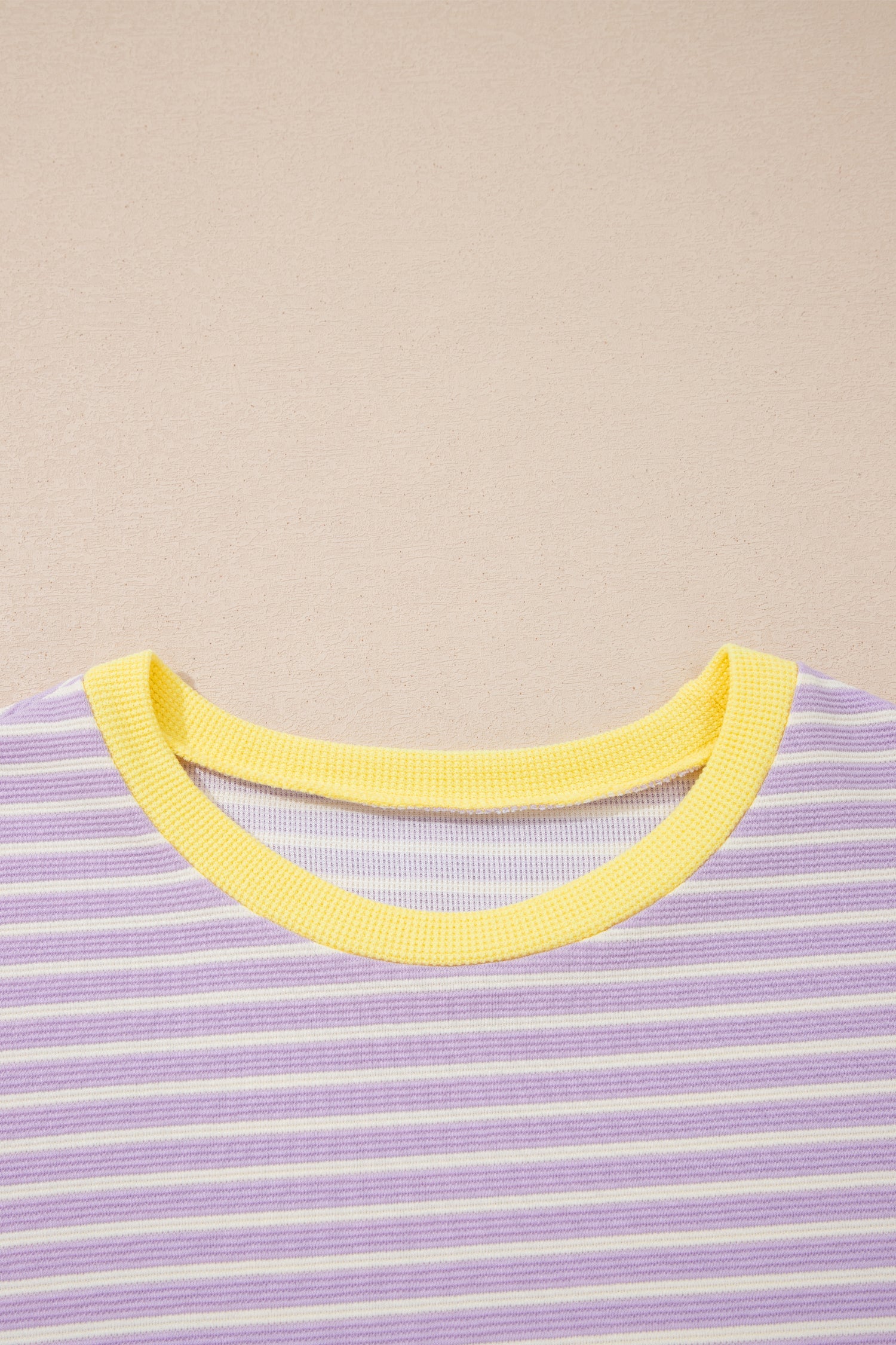 Stripe Colorblock Textured Short Sleeve T-Shirt