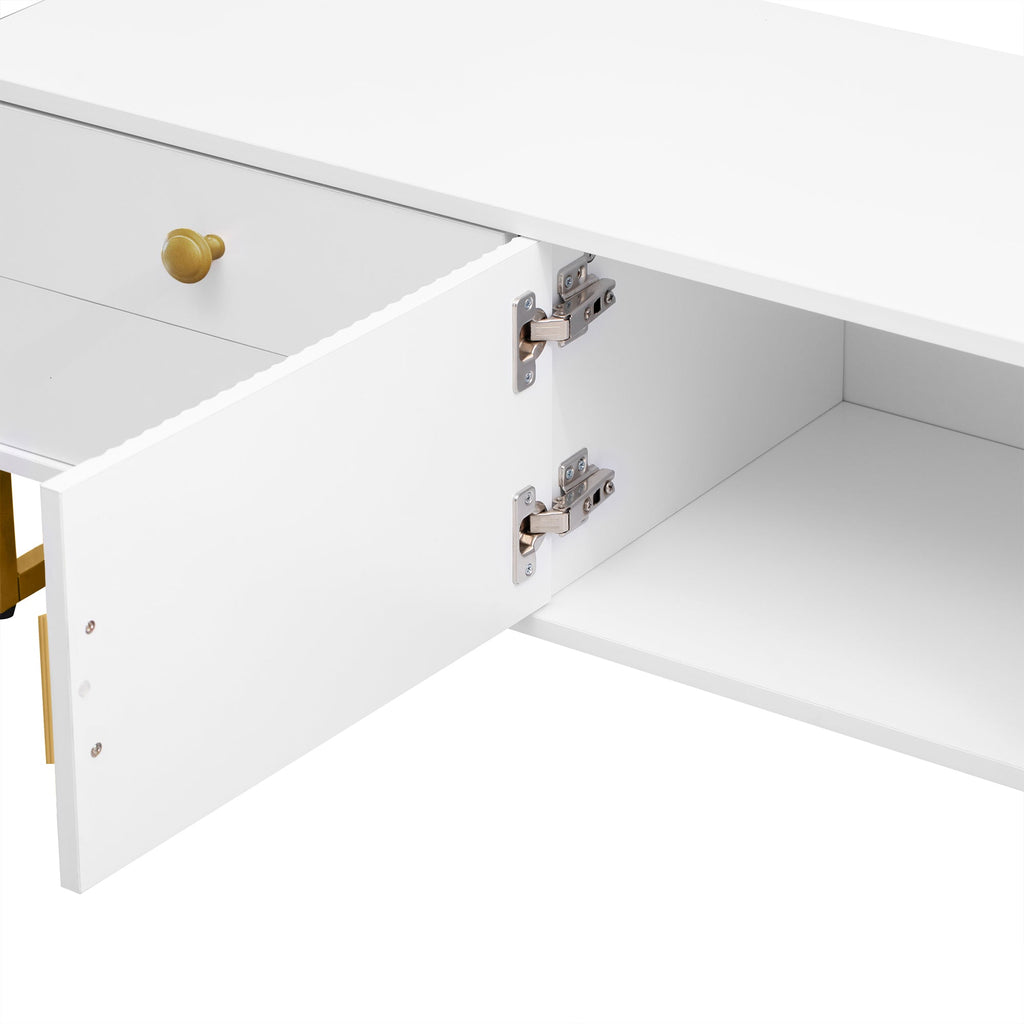 U-Can TV Stand for 65+ Inch TV, Entertainment Center TV Media Console Table, Modern TV Stand with Storage, TV Console Cabinet Furniture for Living Room