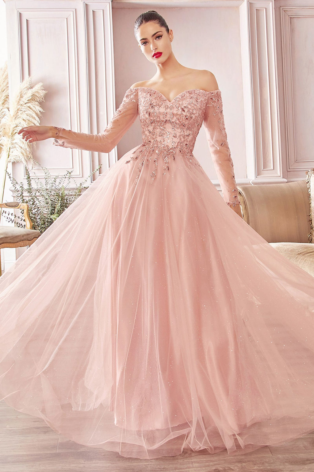 Off-shoulder A-line dress CDCD0172
