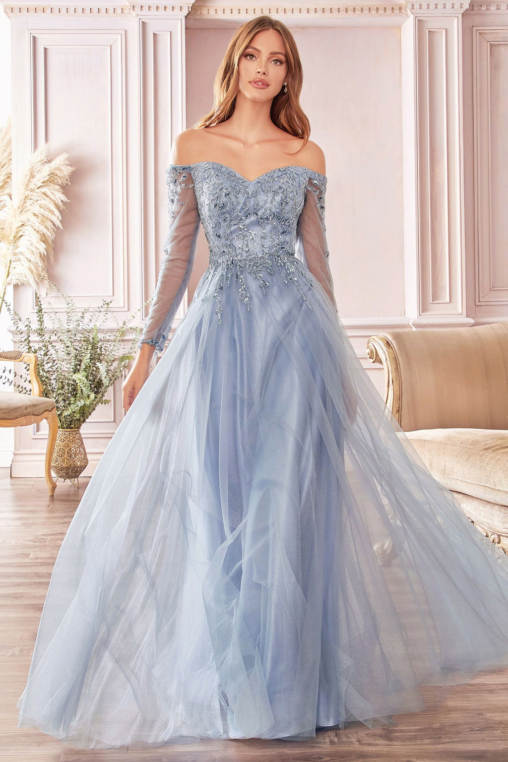 Off-shoulder A-line dress CDCD0172