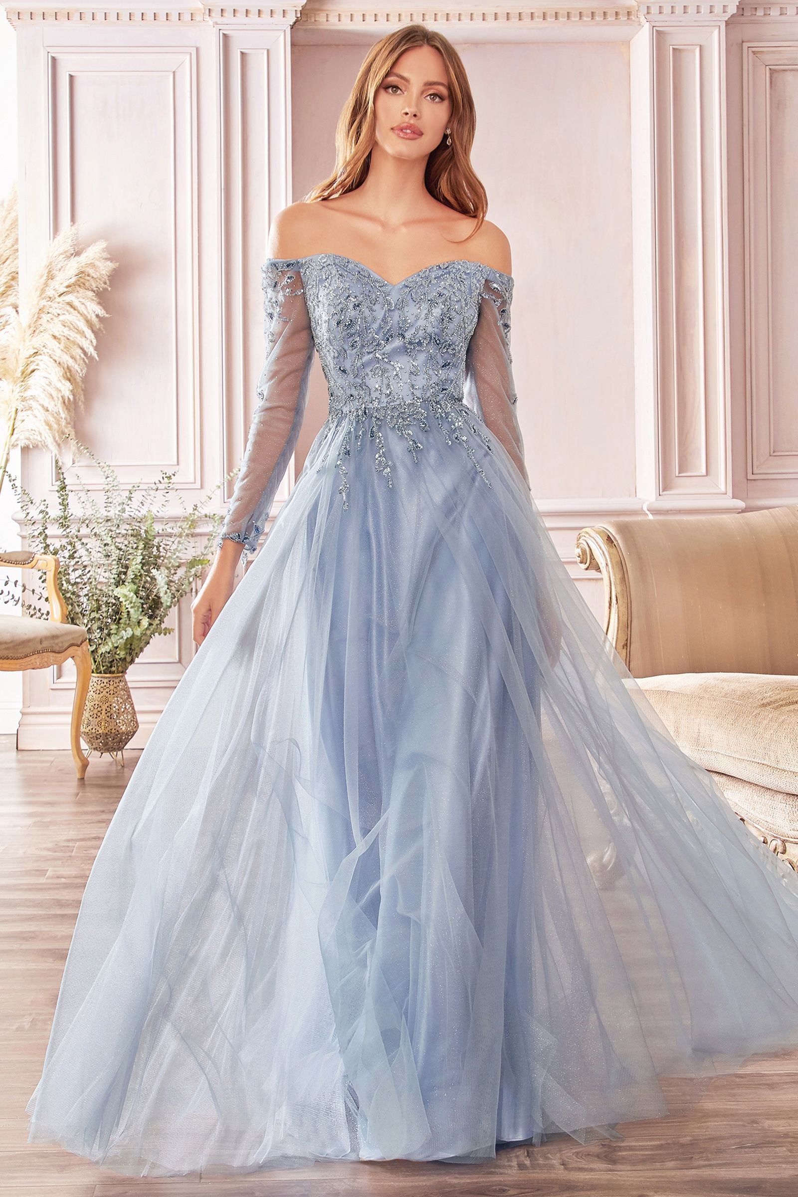 Off-shoulder A-line dress CDCD0172