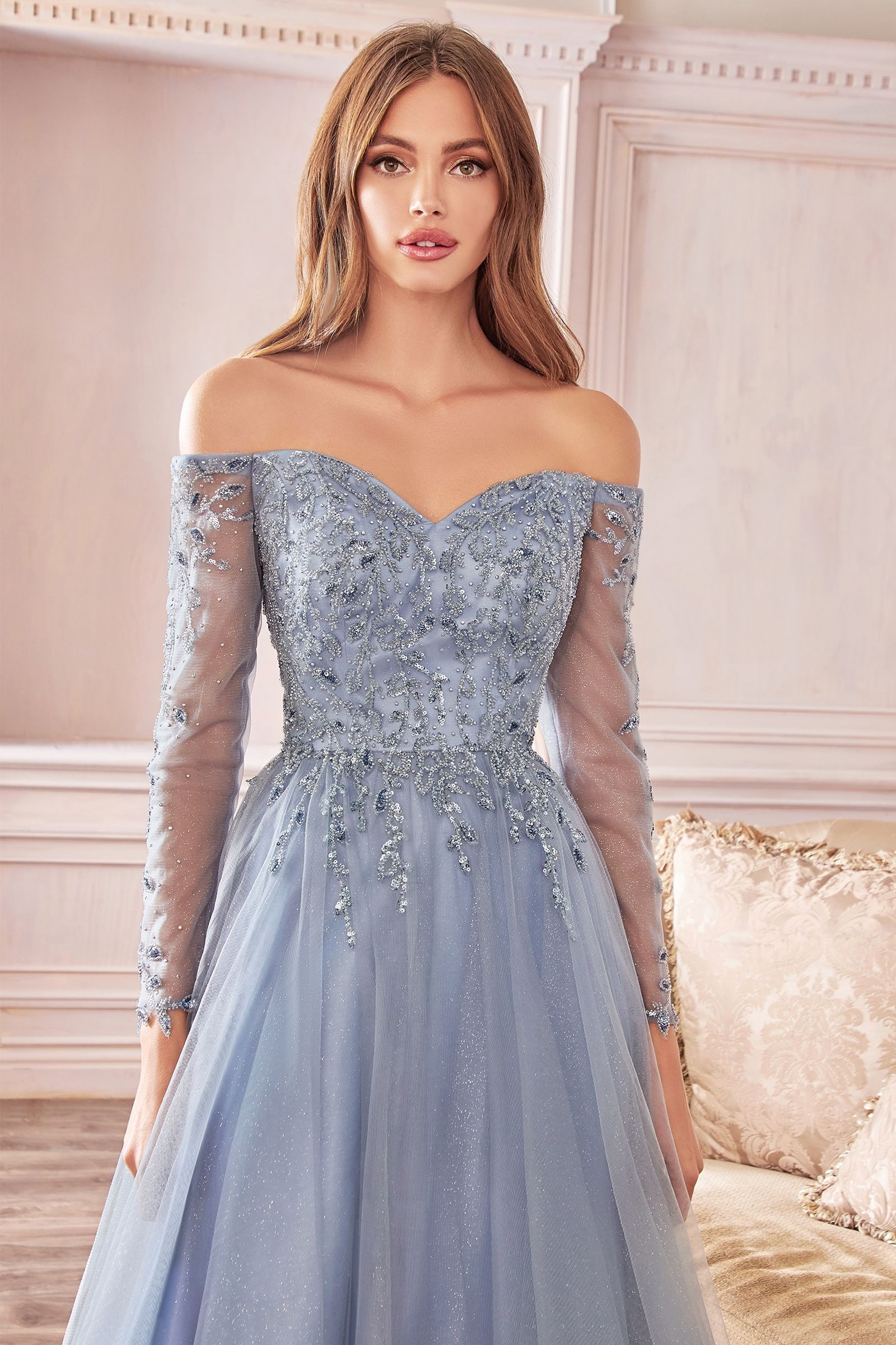 Off-shoulder A-line dress CDCD0172