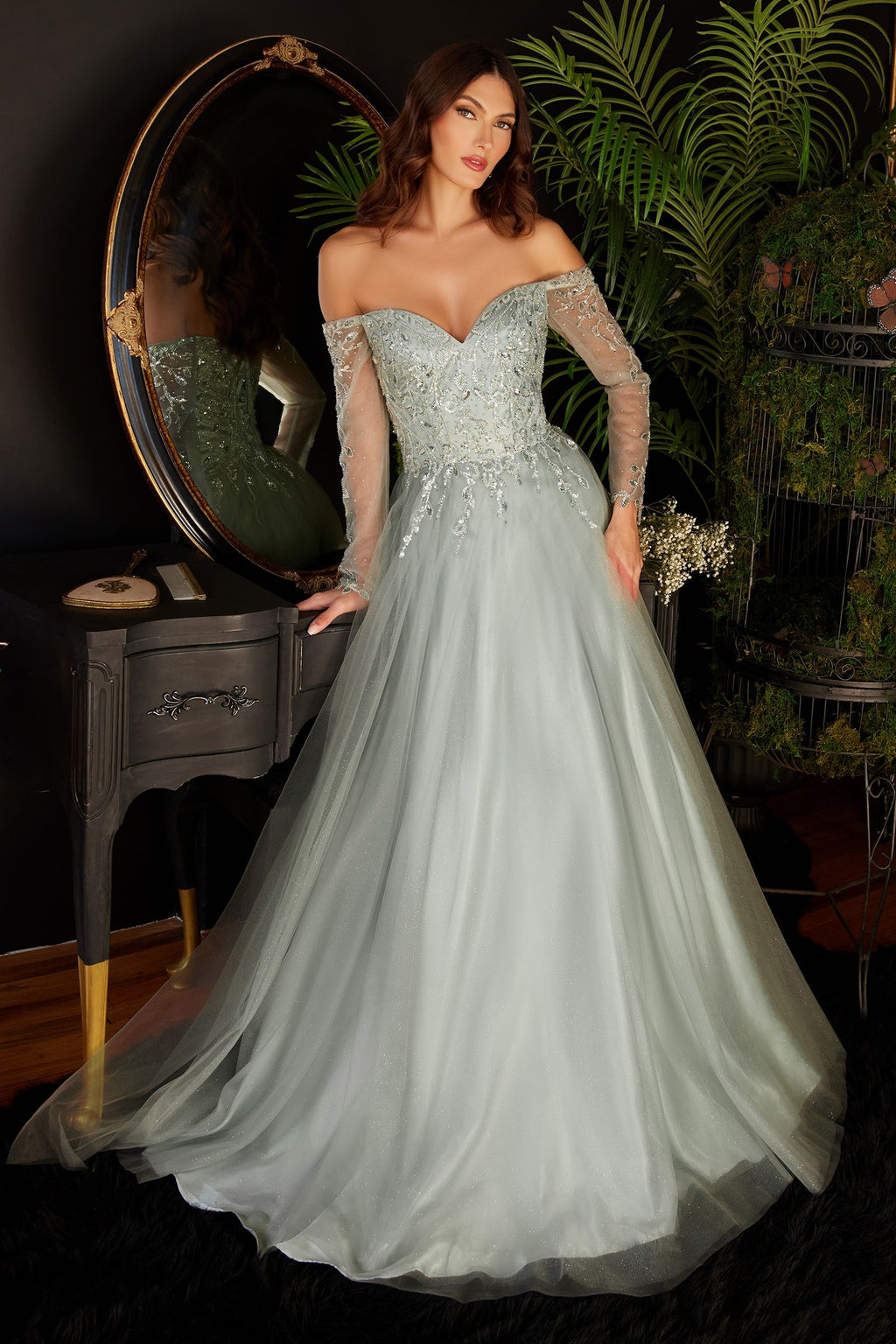 Off-shoulder A-line dress CDCD0172