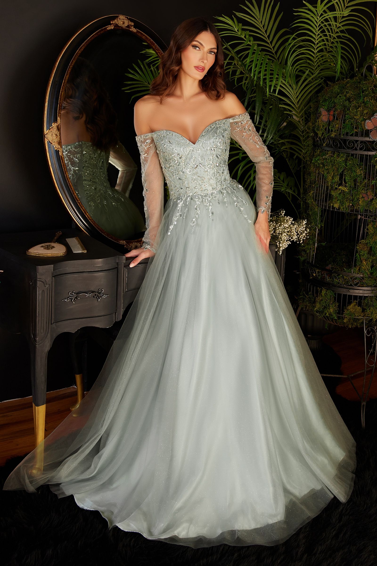 Off-shoulder A-line dress CDCD0172