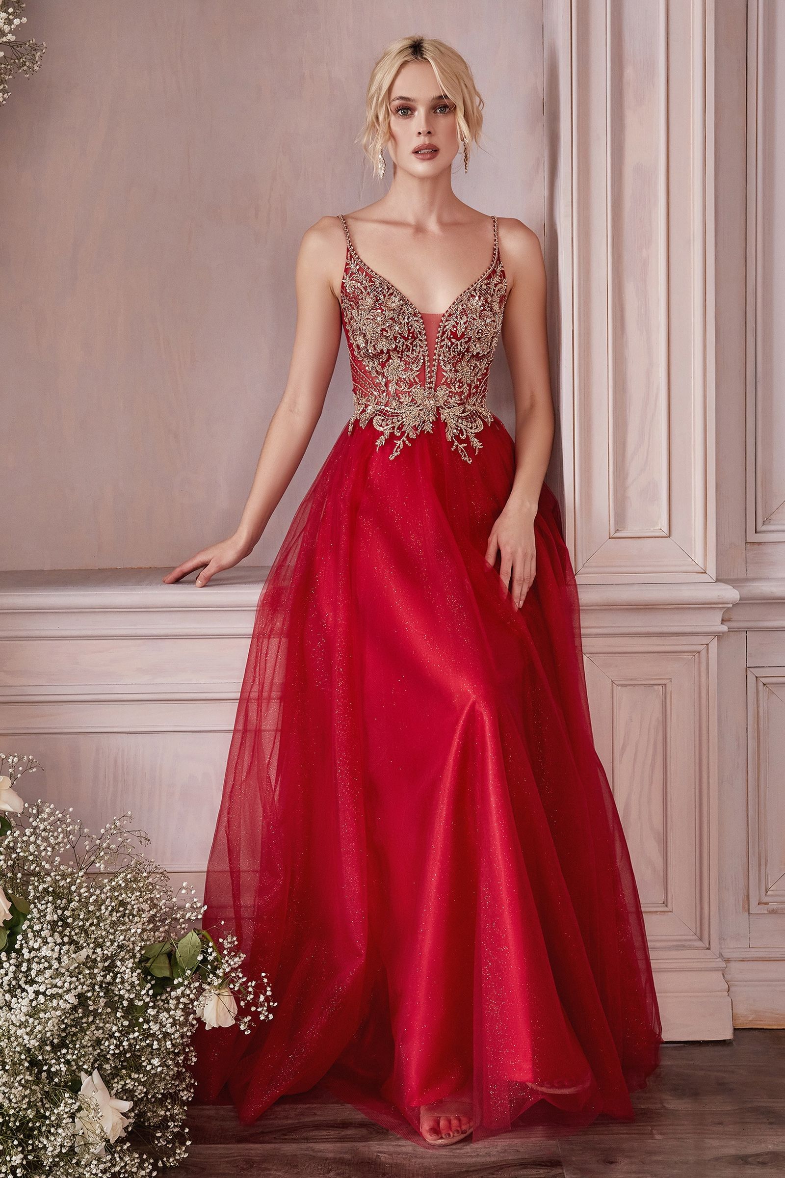 LAYERED TULLE A-LINE DRESS CDCD0195