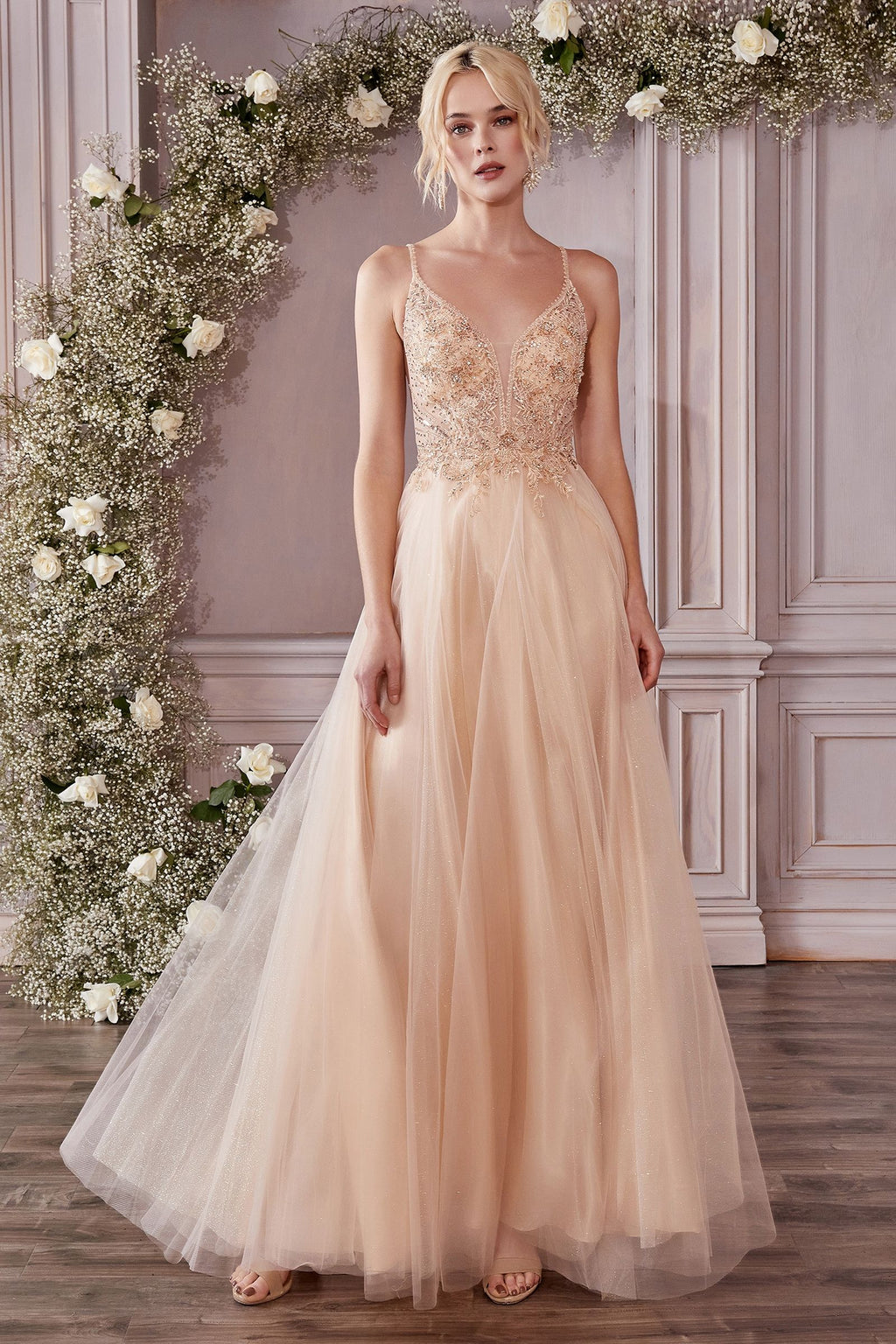 LAYERED TULLE A-LINE DRESS CDCD0195