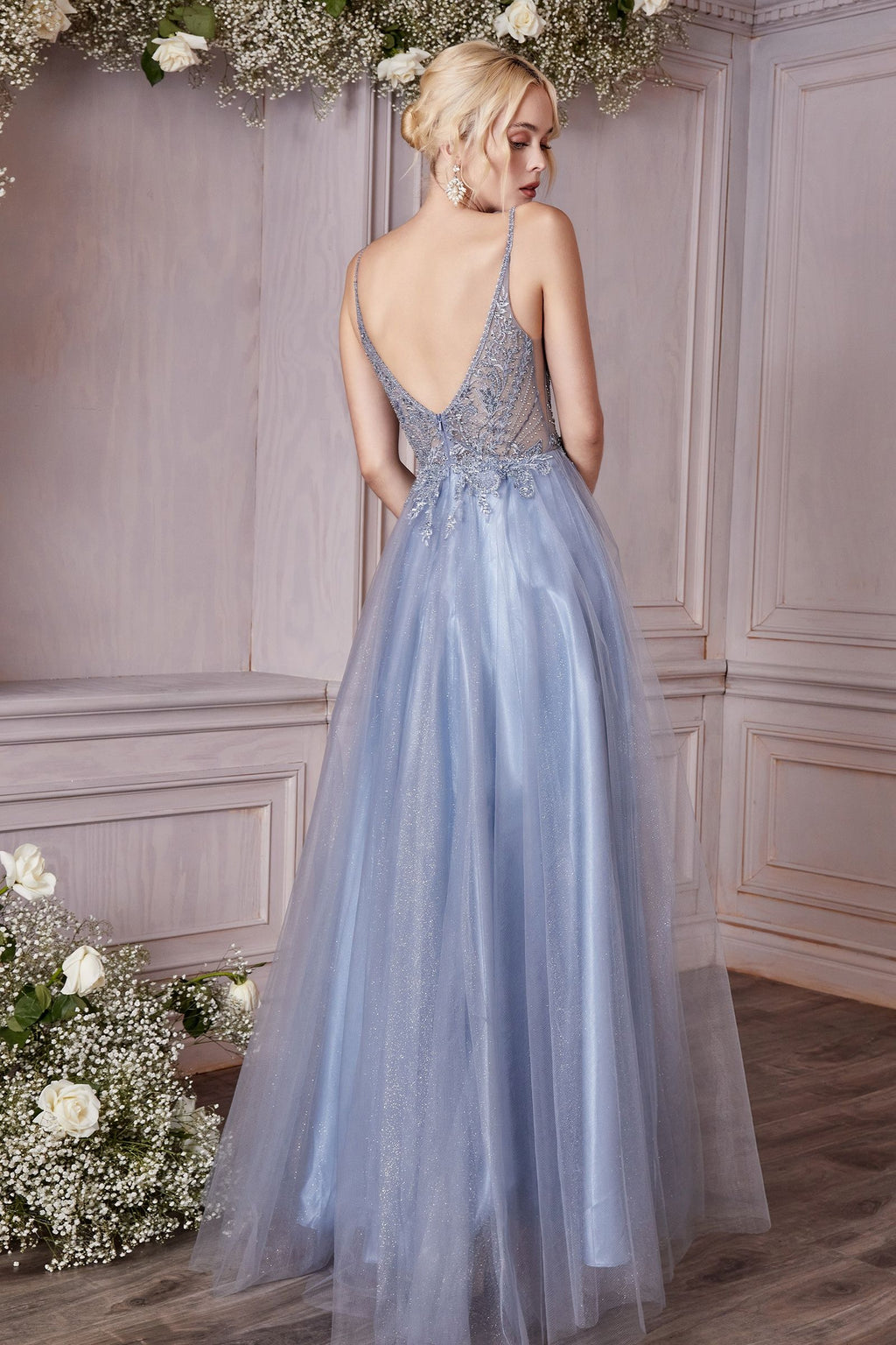 LAYERED TULLE A-LINE DRESS CDCD0195
