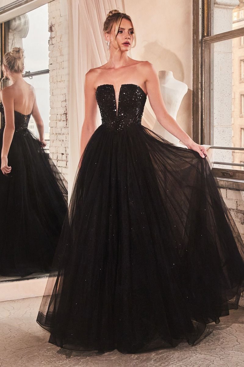 Royal Blue, Lilac, Champagne & Slate Blue Strapless Glitter Ball Gown | Sweetheart Tulle Formal Dress  CDCD0217