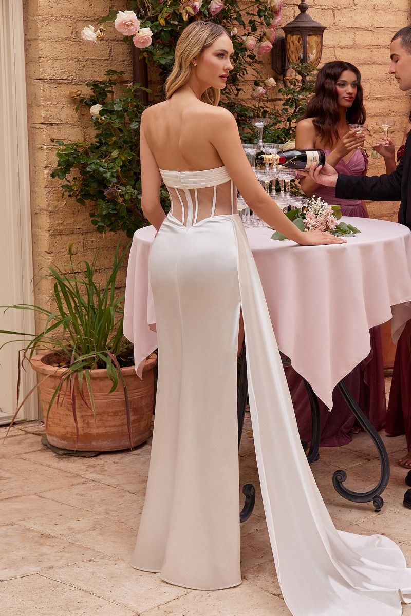 STRAPLESS CORSET BODICE GOWN  CDCD269W