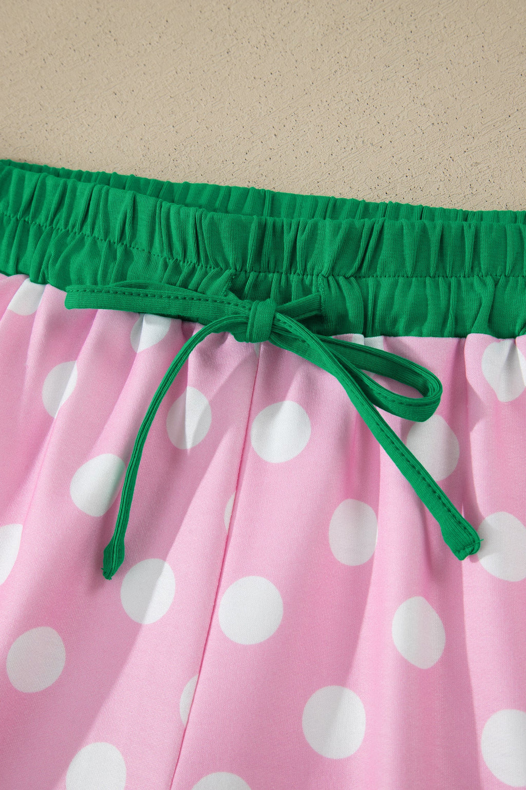 Polka Dot Contrast Trim Top & Short Set