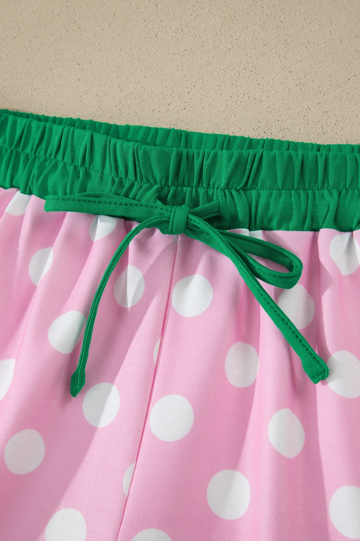 Polka Dot Contrast Trim Top & Short Set