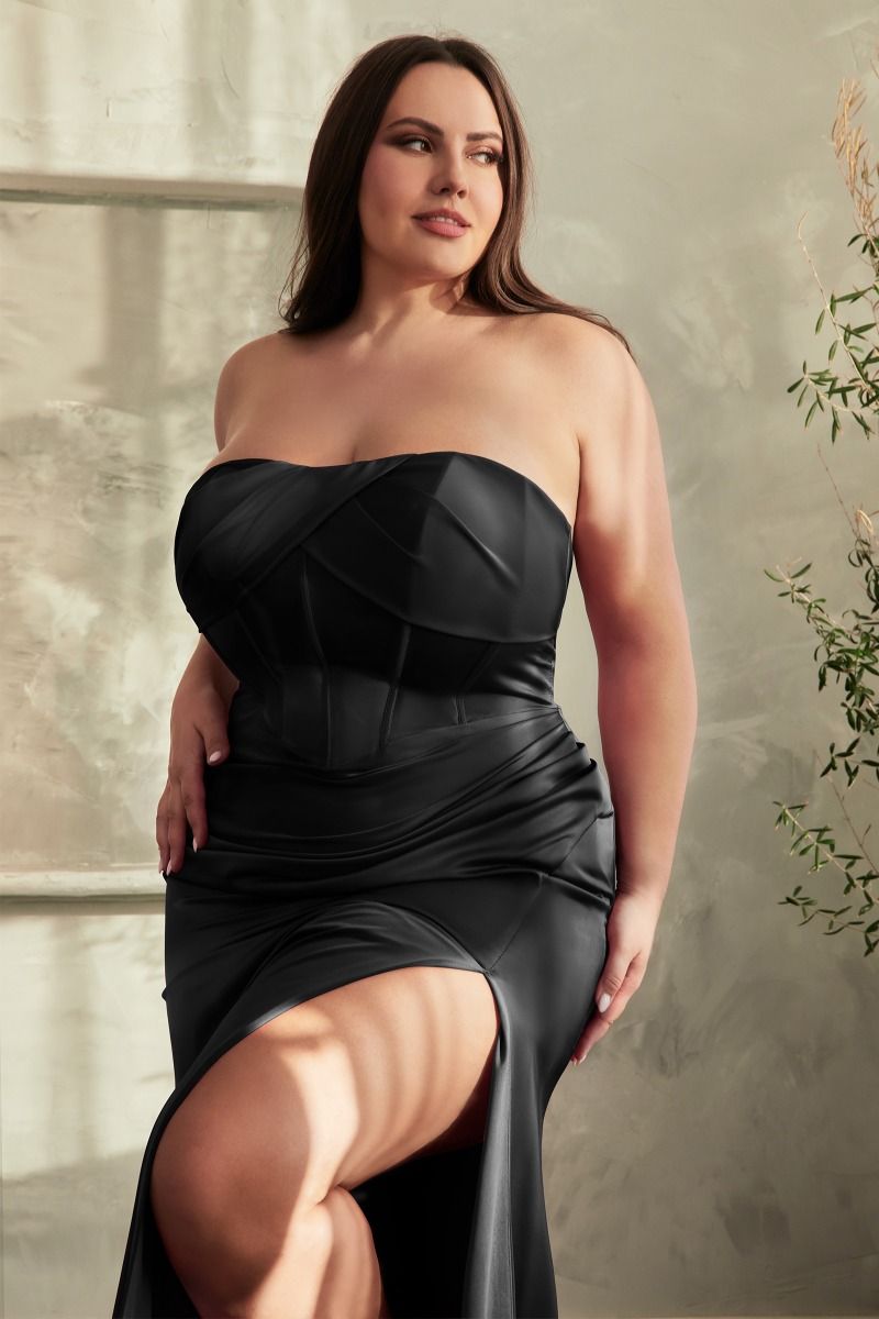 SOFT SATIN STRAPLESS DRESS CDCD326C