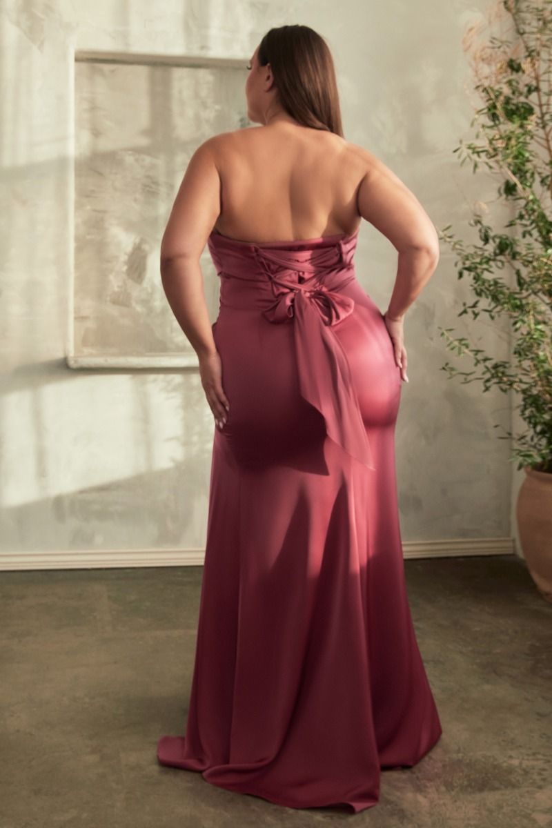 SOFT SATIN STRAPLESS DRESS CDCD326C