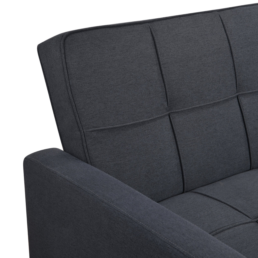 83' Oversized Upholstered Sofa Bed W/Pull Out Couch Bed & Adjustable Backrest,3 Seaters Sofa & Couch Convertible Sleep Sofabed for Home Apartment Living Room,Light Gray,Dark Blue