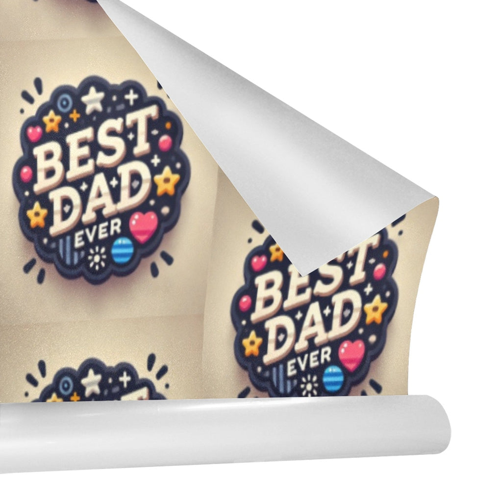 Best Dad Ever Circle Custom Gift Wrapping Paper - 58"x 23" (Made in USA)