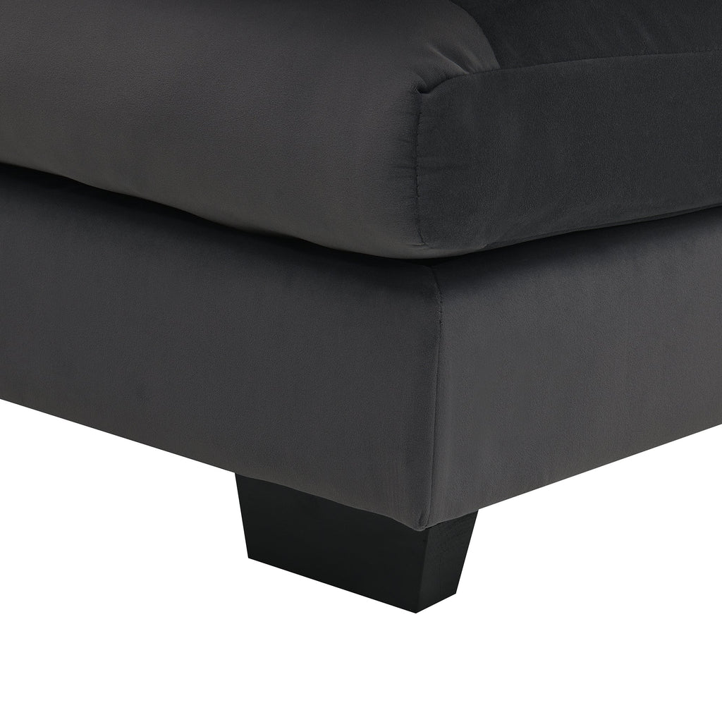 Modern U-shaped Sectional Sofa with Waist Pillows, 6-seat Upholstered Sleeper Sofa with Chaise Lounge in Velvet, 109.8*55.9', Gray