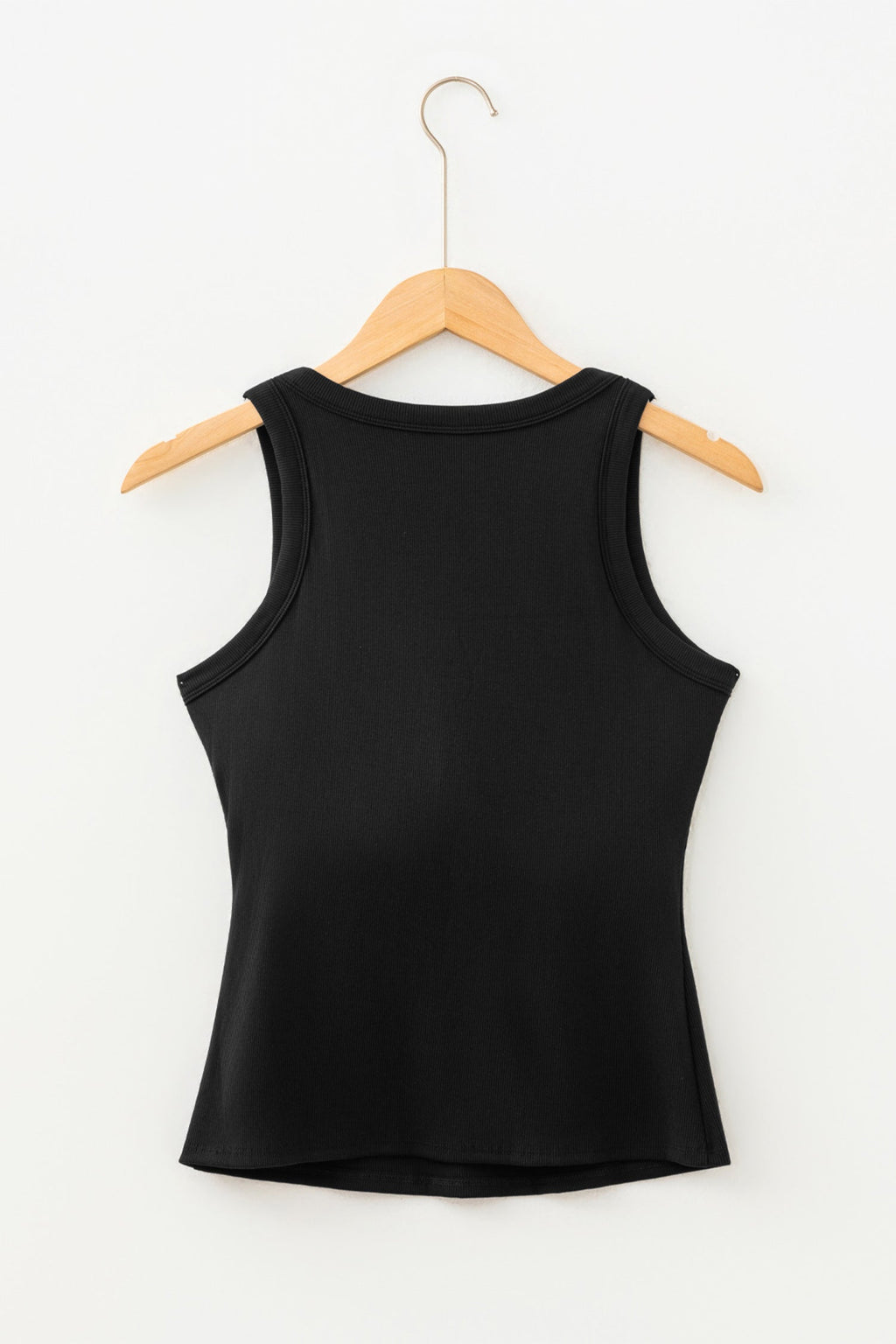 Solid Ribbed Knit Padded Tank Top