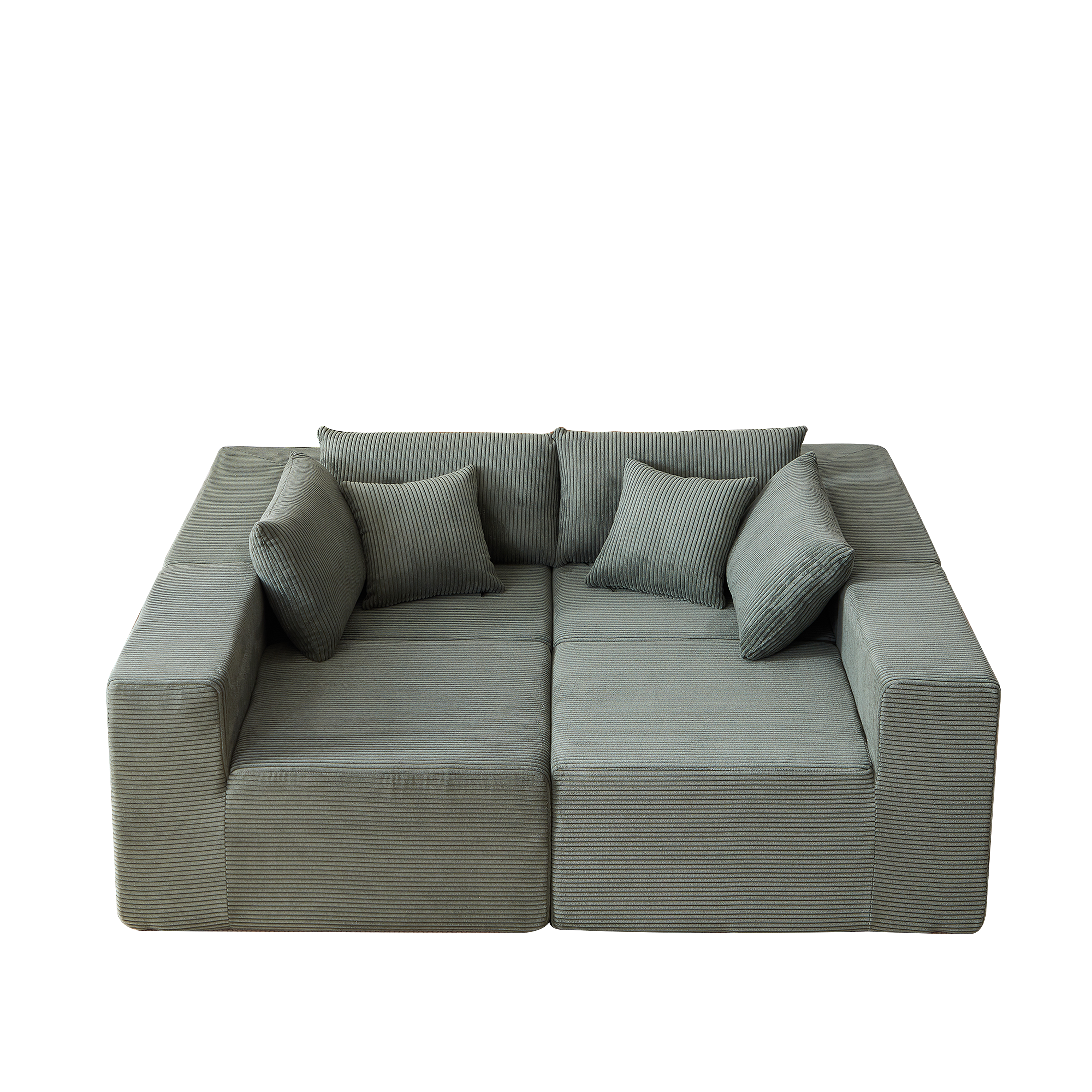 104-Inch Corduroy  Modular L Shaped Sectional Sofa,Luxury Floor Couch Set,Upholstered Indoor Furniture,Foam-Filled Compressed Sofa for Living Room,Bedroom,4 PC Free Combination