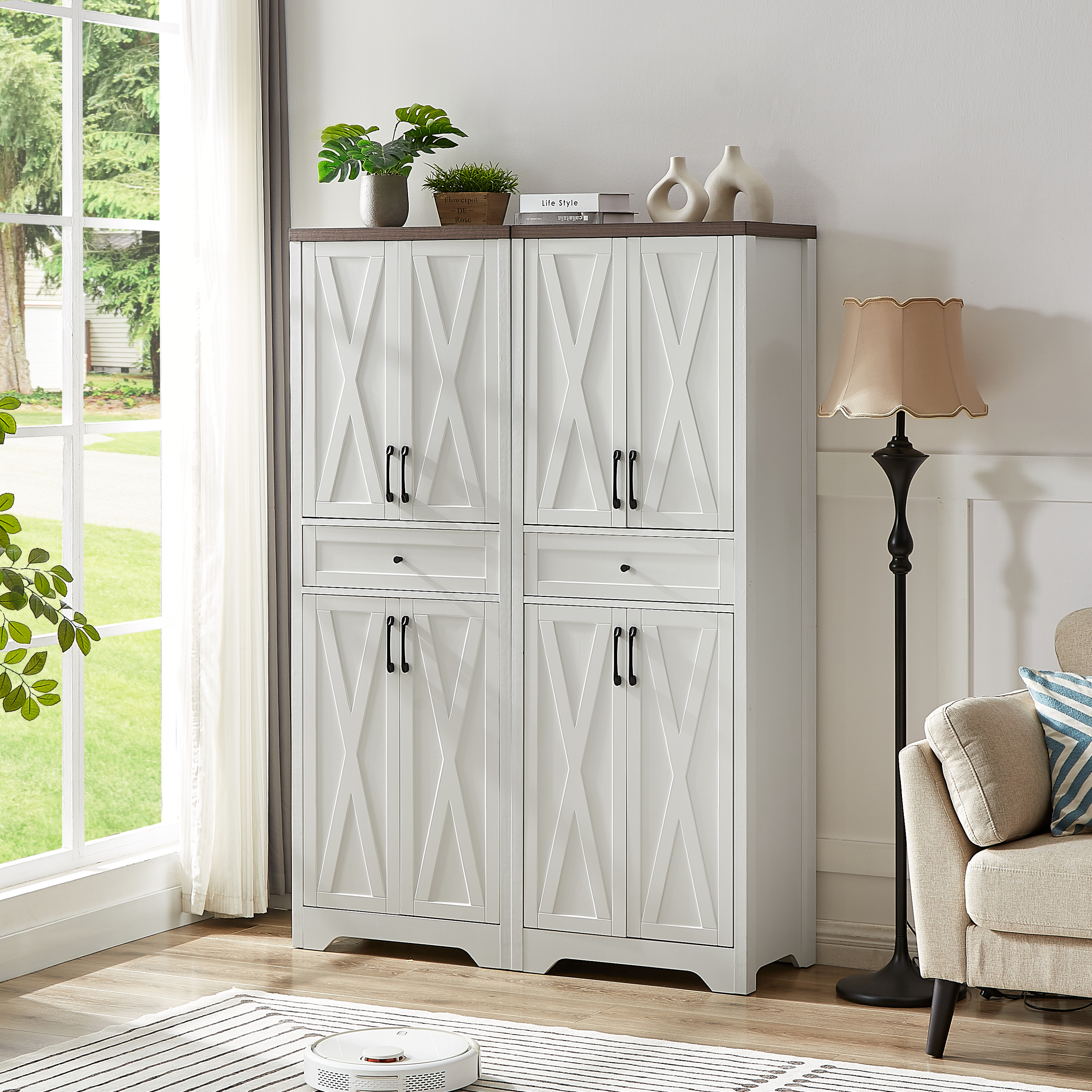 68'high living room sideboard, multi-functional combination TV cabinet sideboard, large capacity storage cabinet, can be used in living room, bedroom,office area,  23.7''L x 15.0''W x 68''H