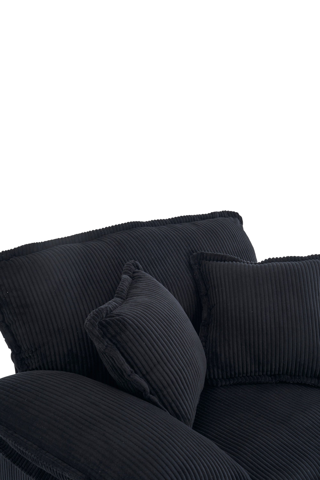 56.3 Inch Corduroy single sofa With  2 toss pillows and a ottoman ,Comfy Sofa- Deep Seat Couch for Living Room