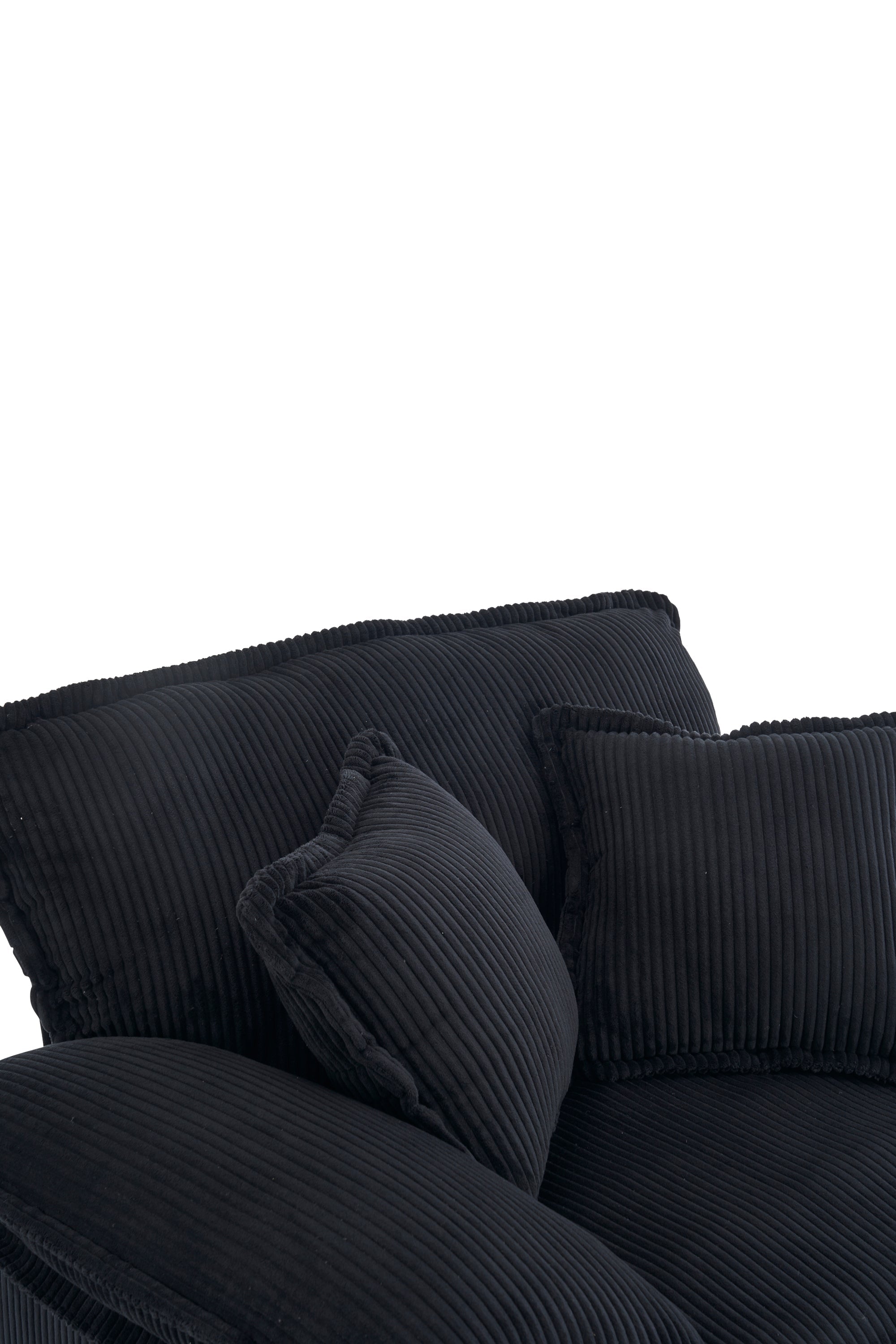 56.3 Inch Corduroy single sofa With  2 toss pillows and a ottoman ,Comfy Sofa- Deep Seat Couch for Living Room