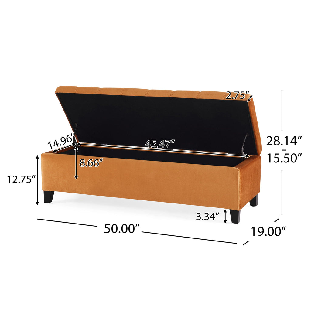 Wendover - Elegant Tufted Storage Bench With Lift-Up Top And Birch Wood Legs