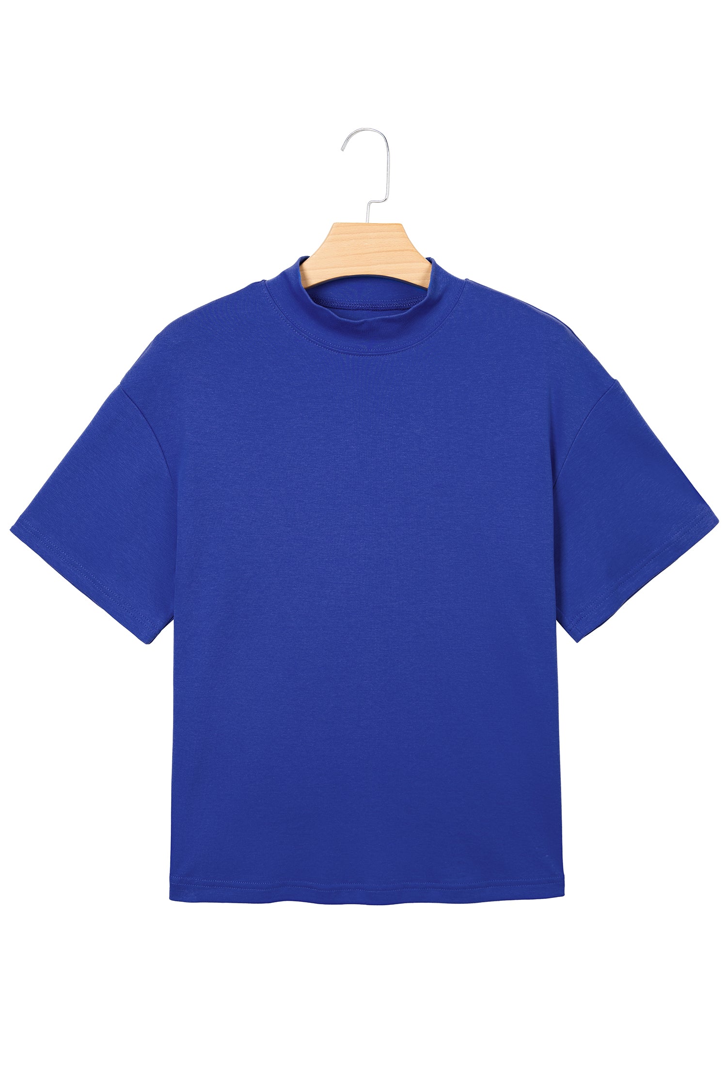 Oversized Solid Color High Neck Tee