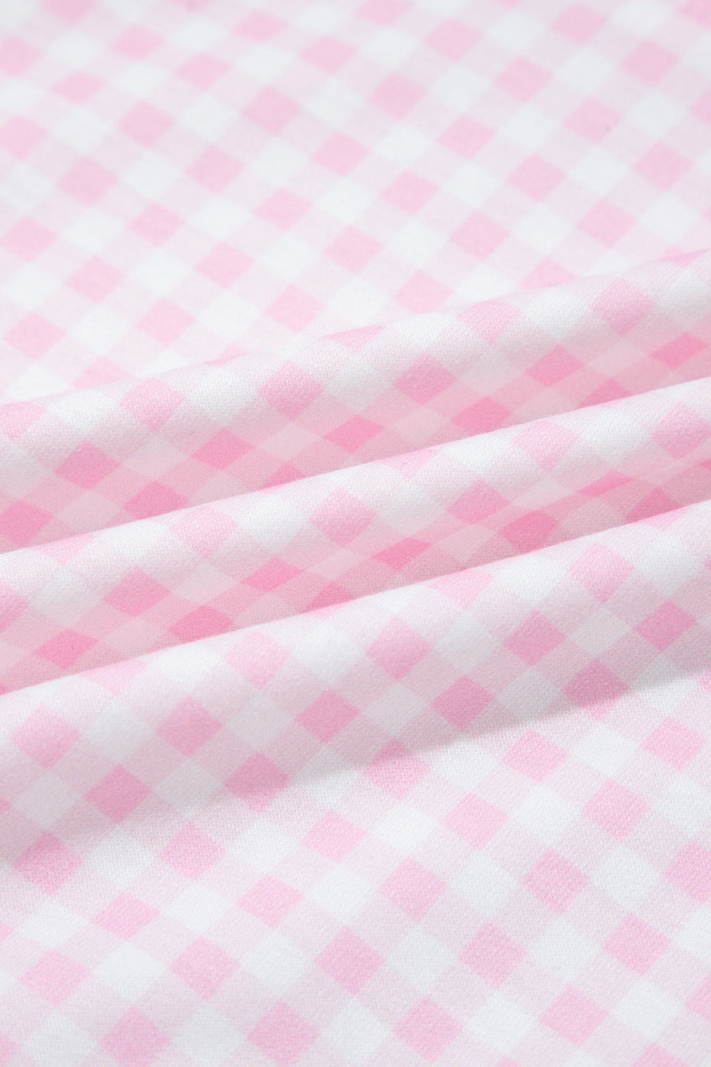Gingham Half Zip Top & Elastic Waist Shorts Set