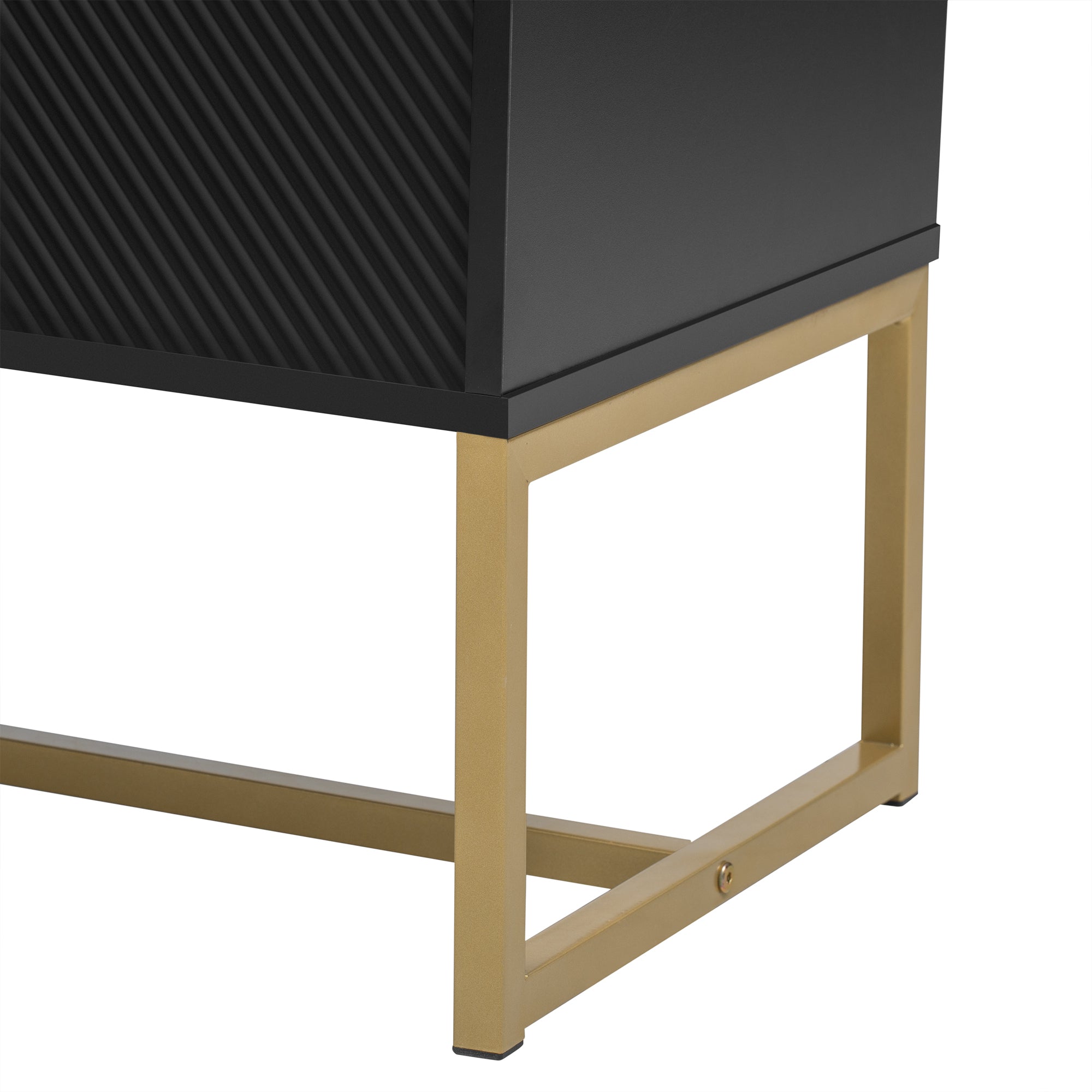 U-Can Modern TV Stand for TV up to 70 Inches,TV Cabinet with 1 Drawer, 2 Cabinets and Metal Legs, Handles and Anti-tip Device for Living room