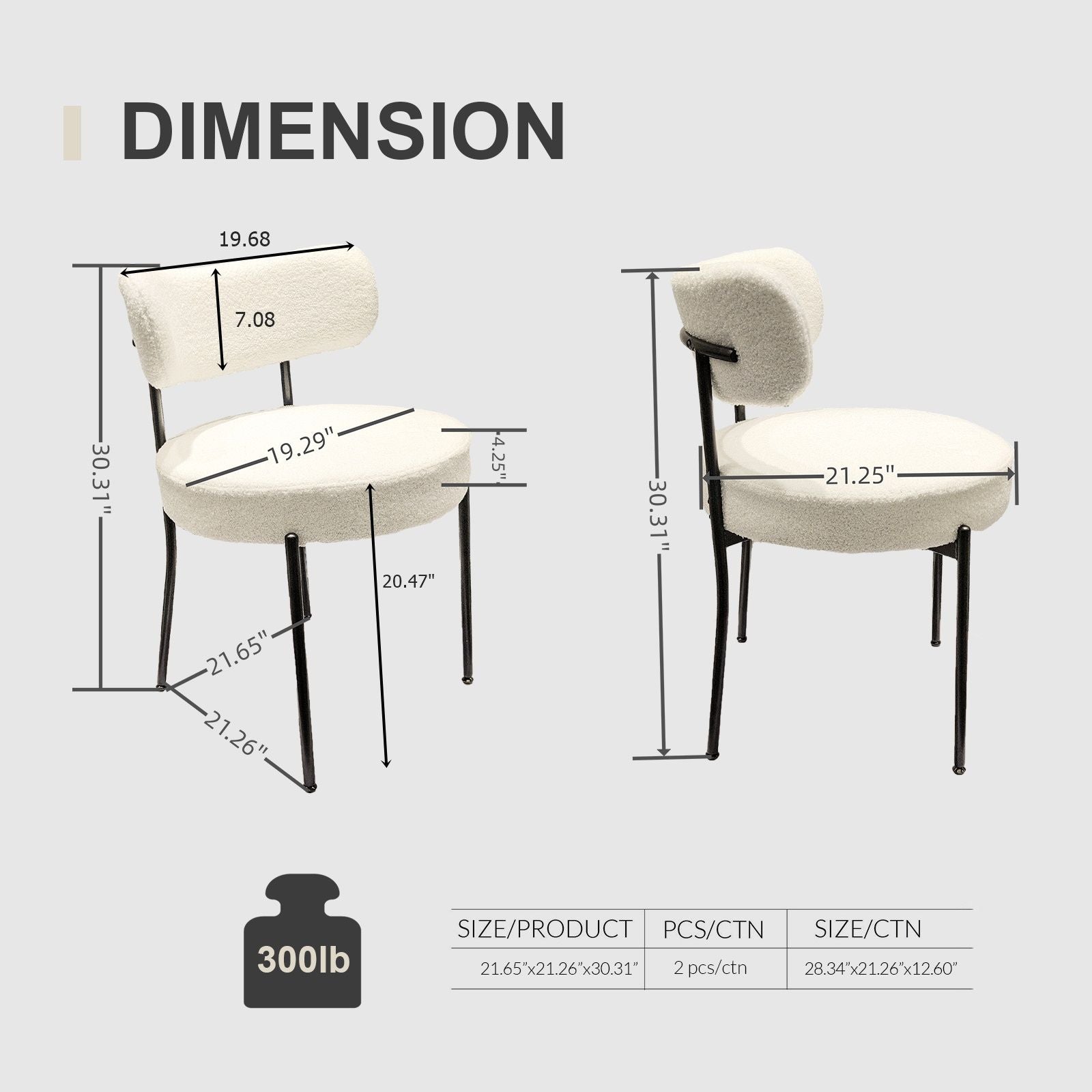 Mid-Century Modern Dining Chair With Curved Backrest