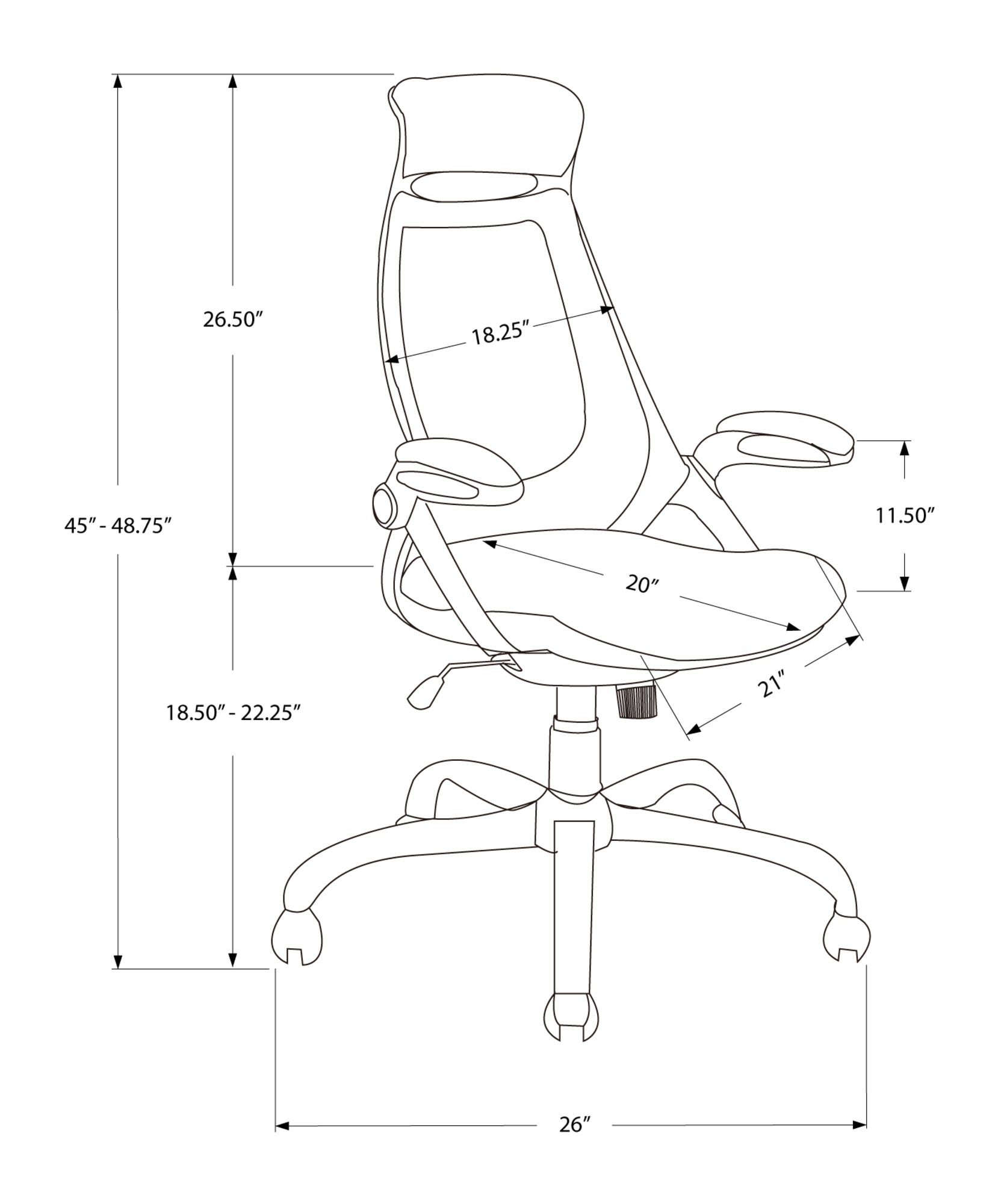 Office Chair, Adjustable Height, Swivel, Ergonomic, Armrests, Computer Desk, Work, Grey Mesh, Chrome Metal, Contemporary, Modern