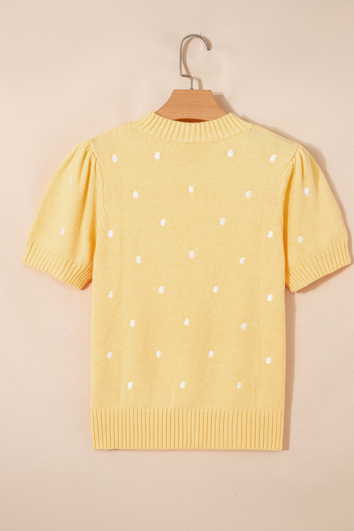 Polka Dot Bubble Short Sleeve Sweater