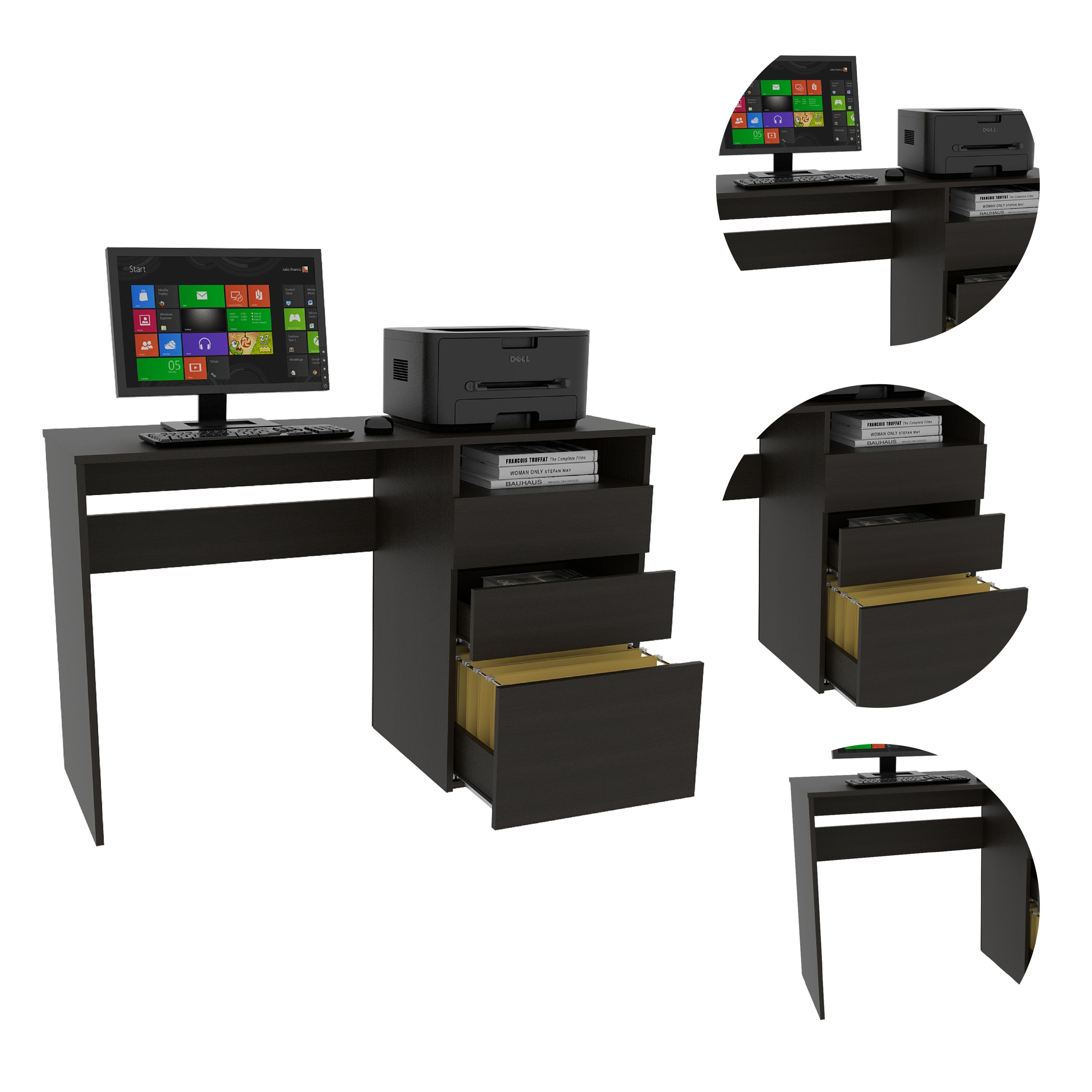 Louisiana Writing Computer Desk, Three Drawers