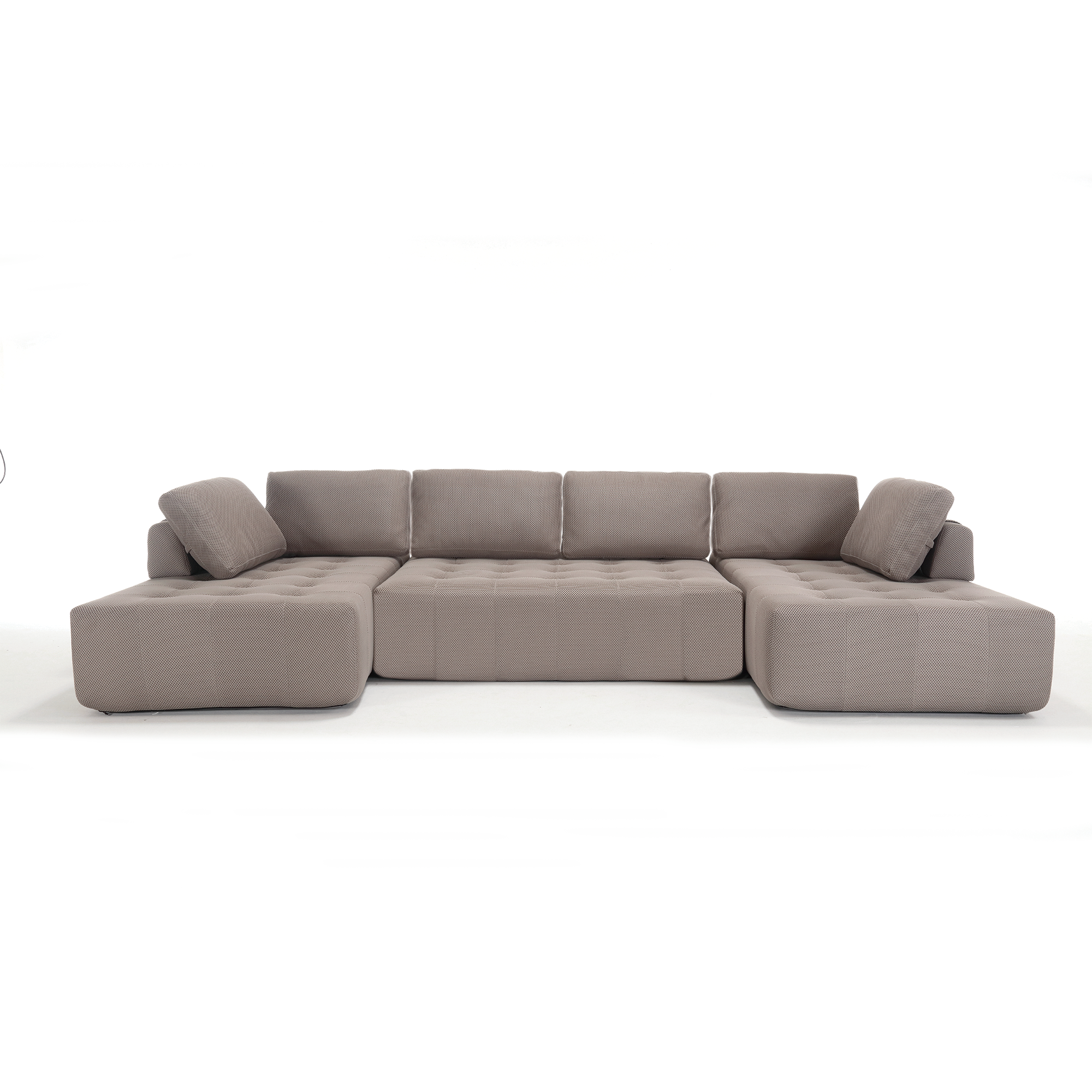 [NEW ARRIVED] [VIDEO PROVIDED]138.5 'Modular Combination Sofa, U-shaped Sofa, Living Room, Apartment, Upholstered ,6-seat Sofa, Free Combination Sofa (Mesh Fabric), Breathable Fabric, Gray