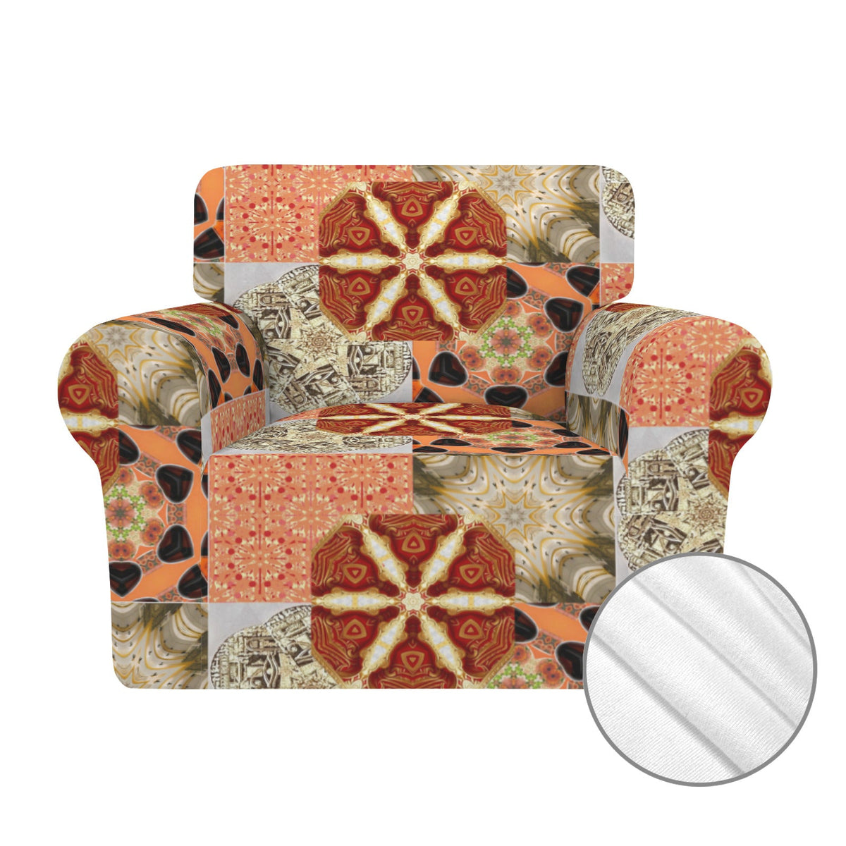 Heritage Revival Quilt Design Single Seater Sofa Chair Cover | Ships from USA