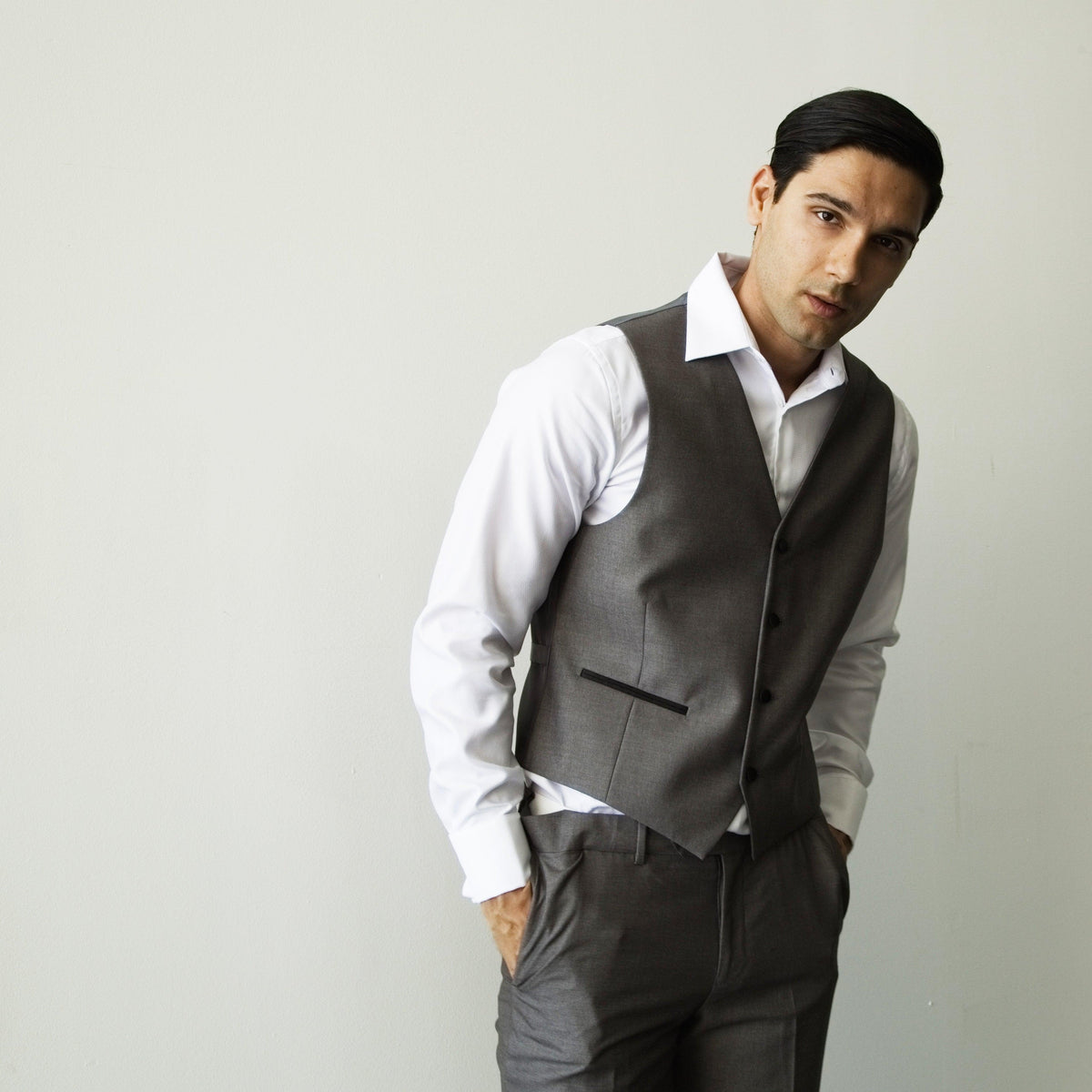 Celio Grey & Black Slim Fit 3 Piece Tuxedo