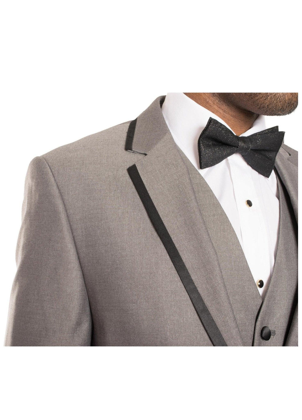 Celio Grey & Black Slim Fit 3 Piece Tuxedo