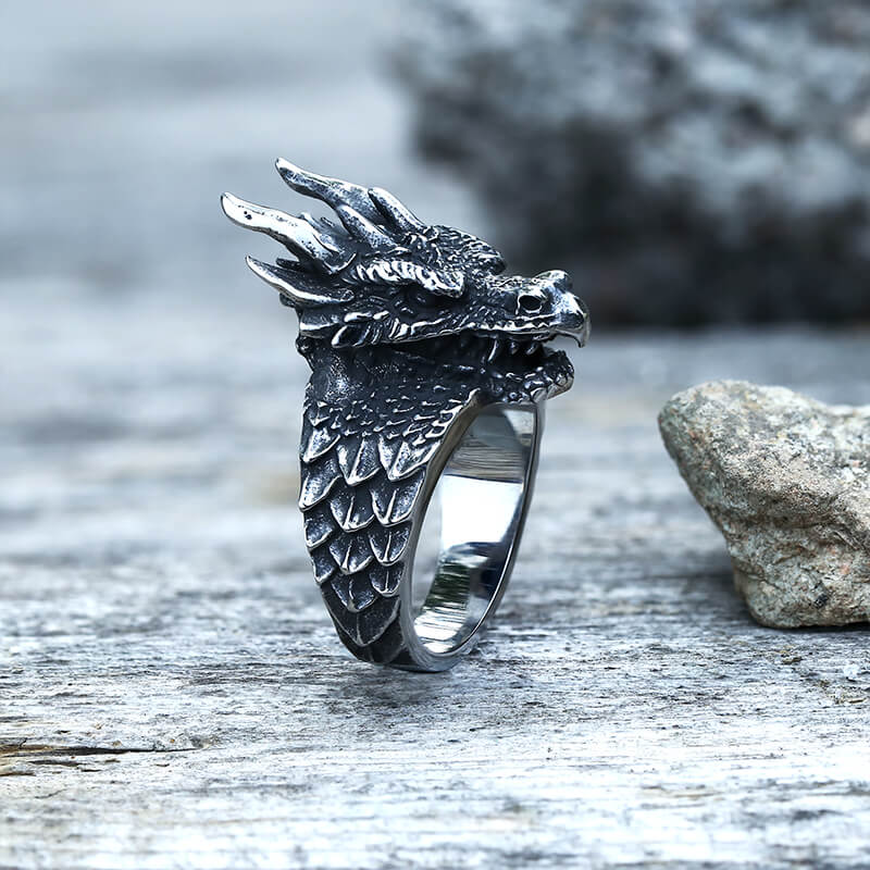 Celtic Dragon Stainless Steel Ring