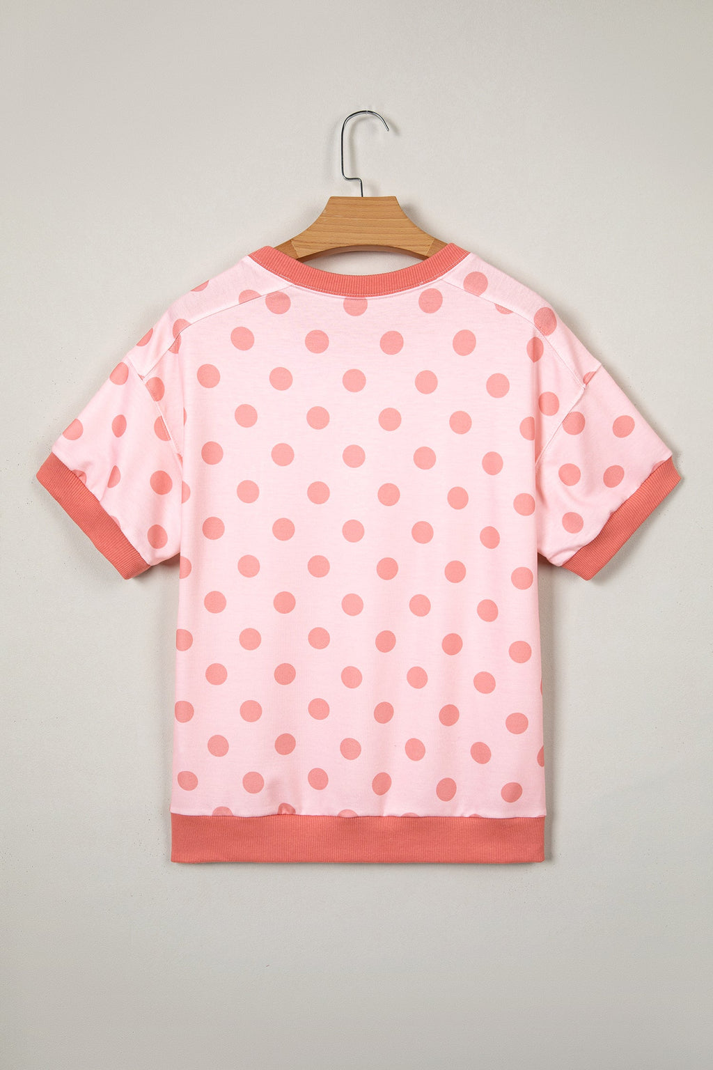 Colorblock Polka Dot Short Sleeve Tee