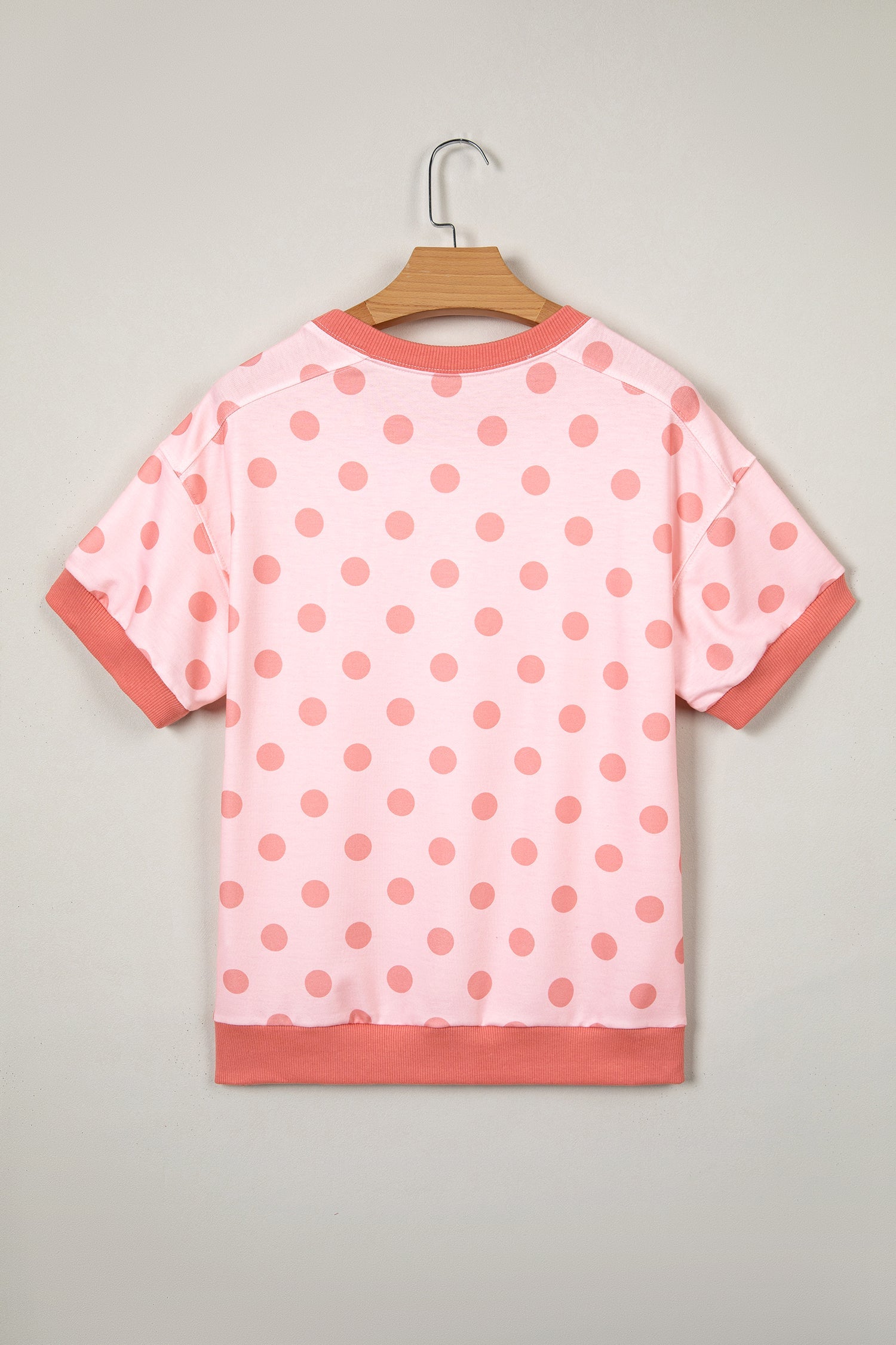 Colorblock Polka Dot Short Sleeve Tee