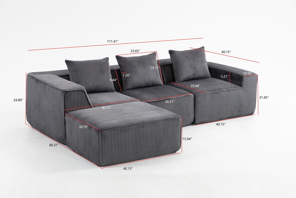 Multi person modular compression sofa that can be freely combined-33005-4