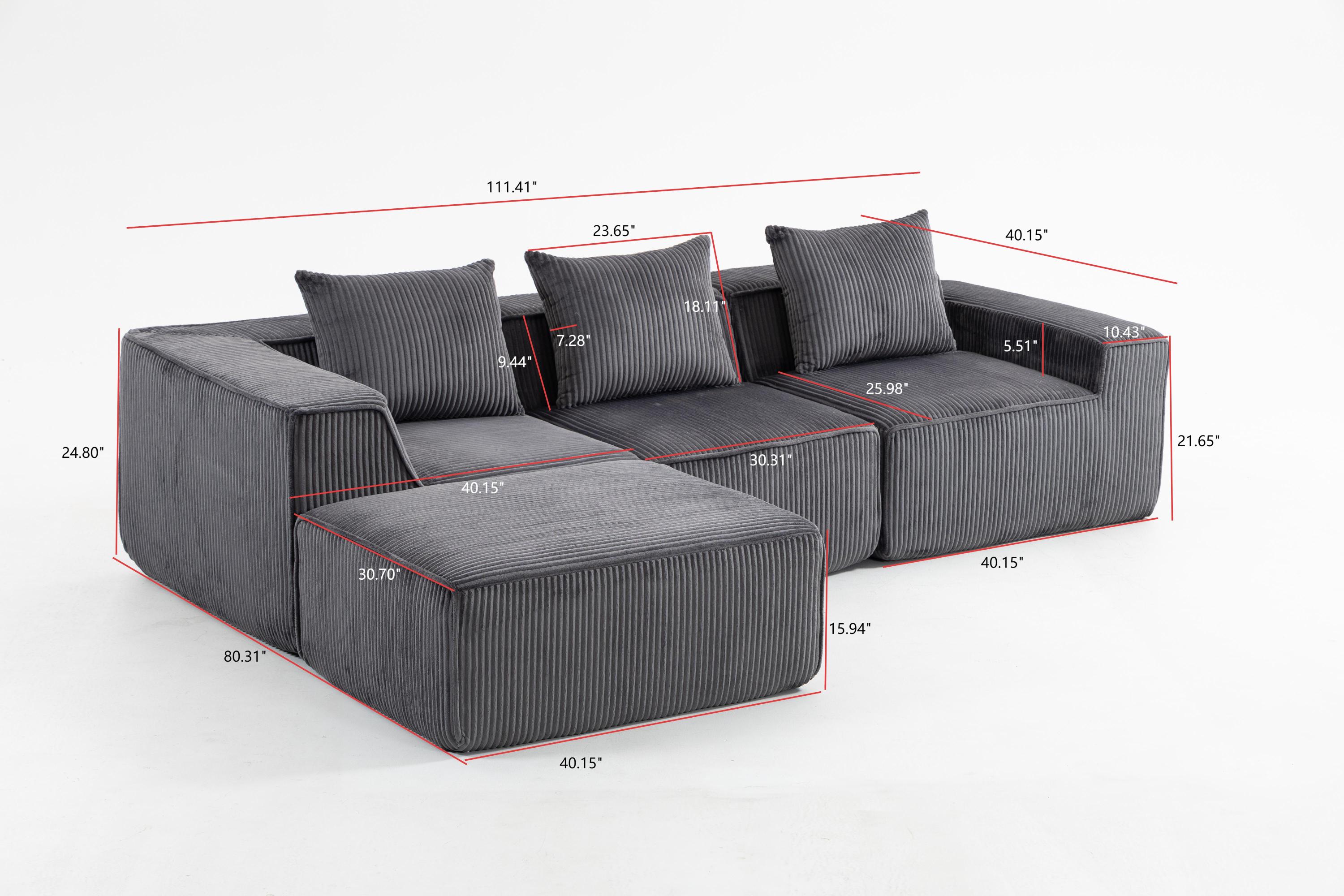 Multi person modular compression sofa that can be freely combined-33005-4