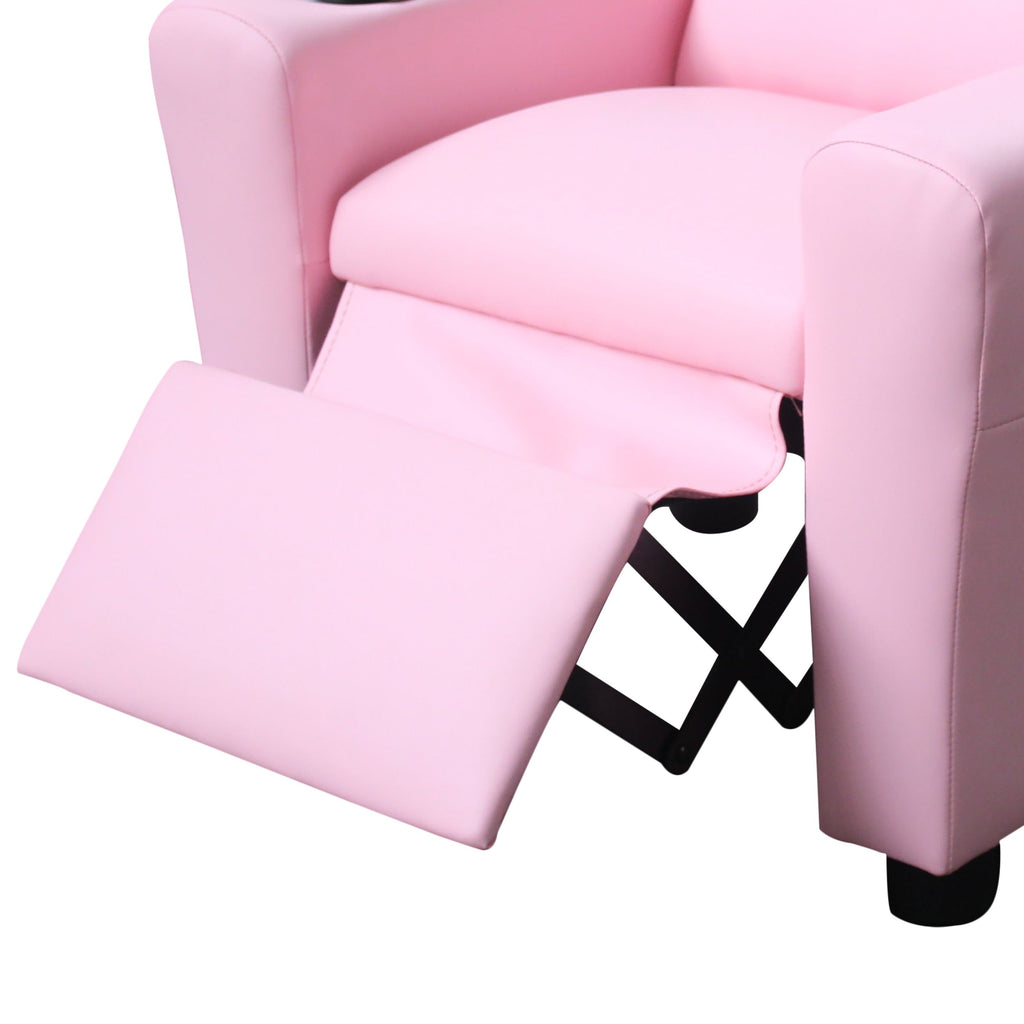 Marisa 23' Pink PU Leather Kids Recliner Chair with Cupholder