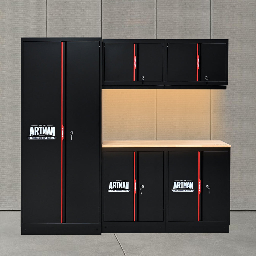 Steel Filing Cabinet With Compartments For Office Use, Storage, File Storage, Archives, And High and Low Cabinets with Black and Red finish