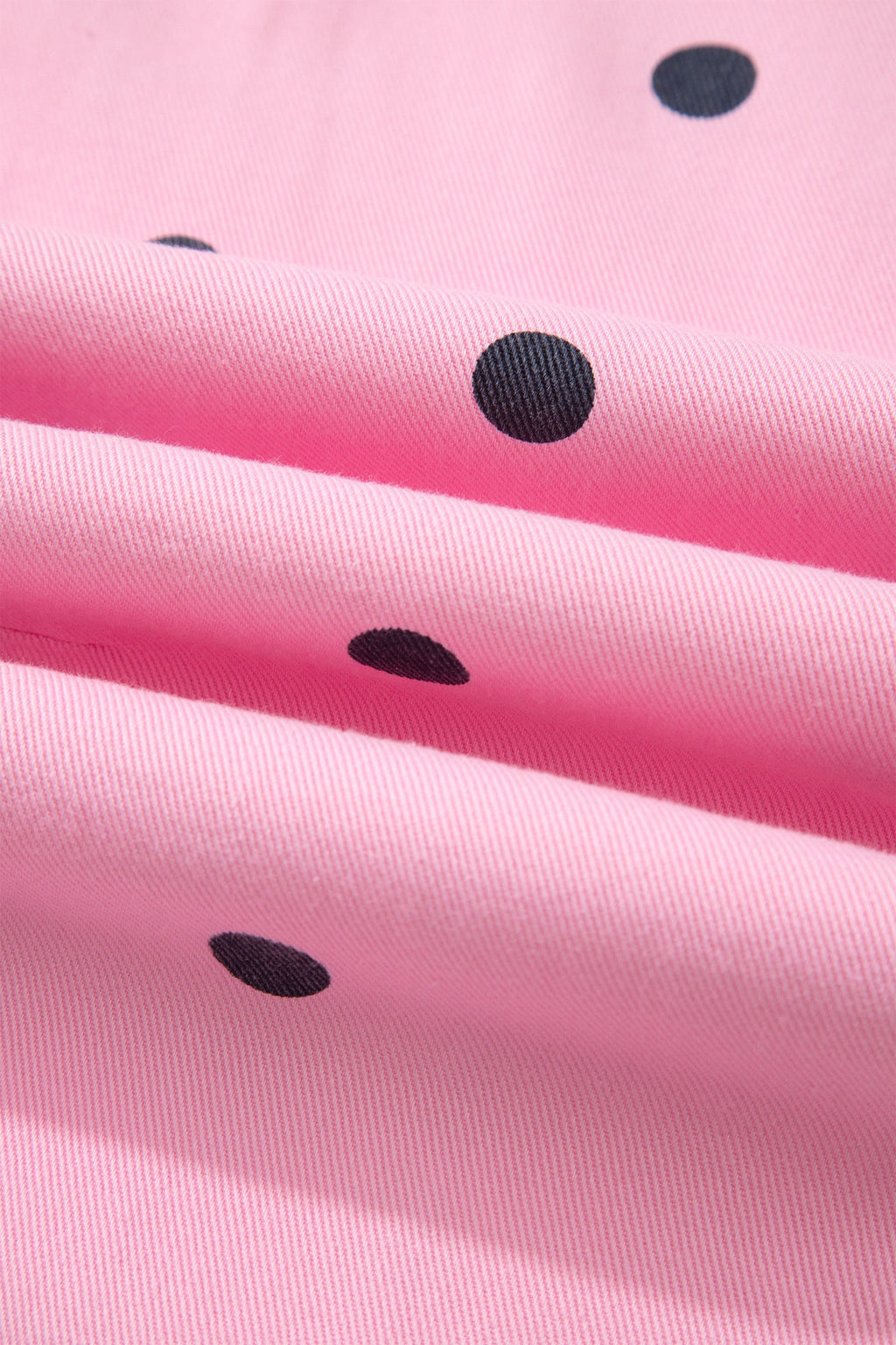 Polka Dot Denim Barrel Leg Overalls Jumpsuit